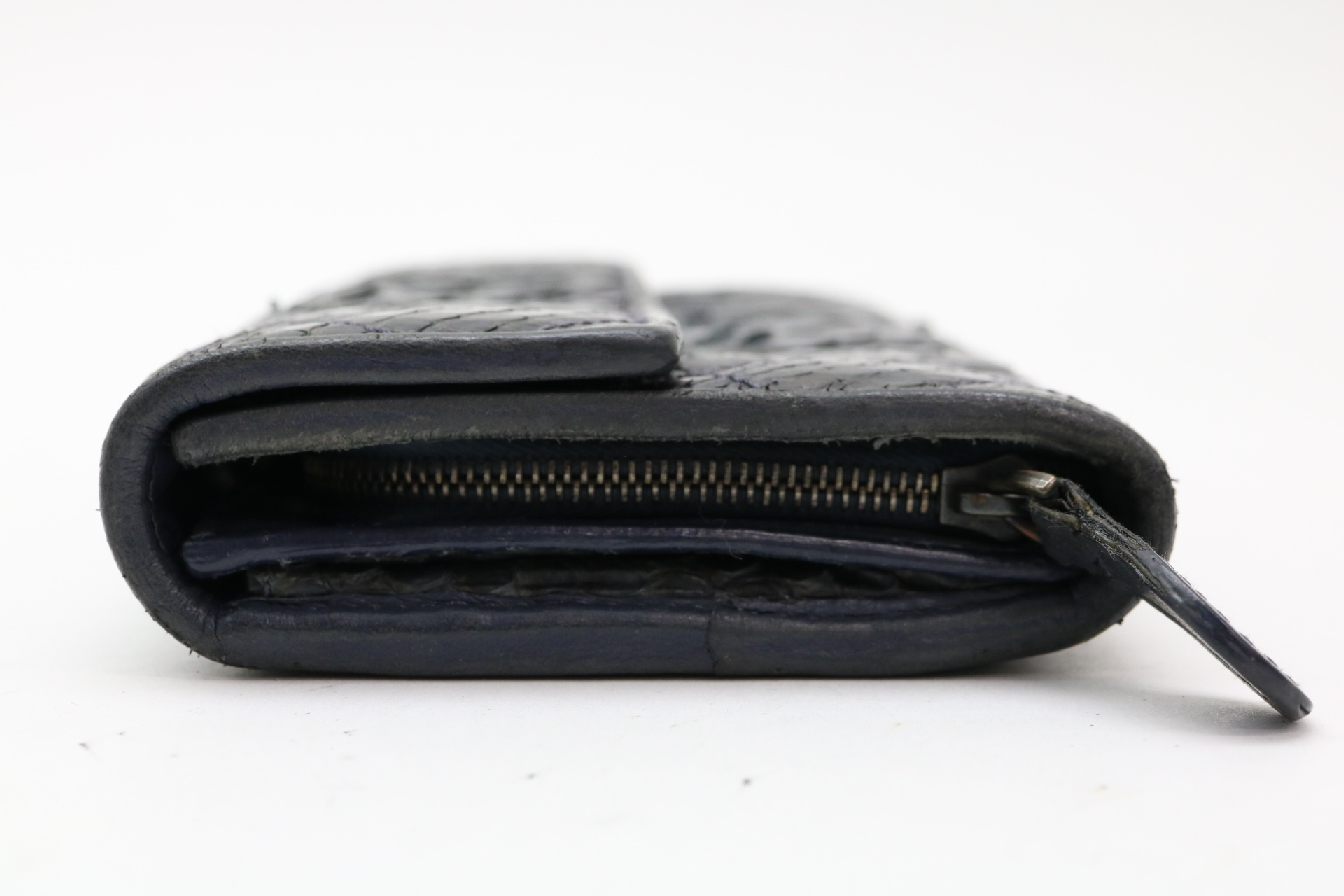 Bottega Veneta Quilted Python Leather Long Flap Wallet