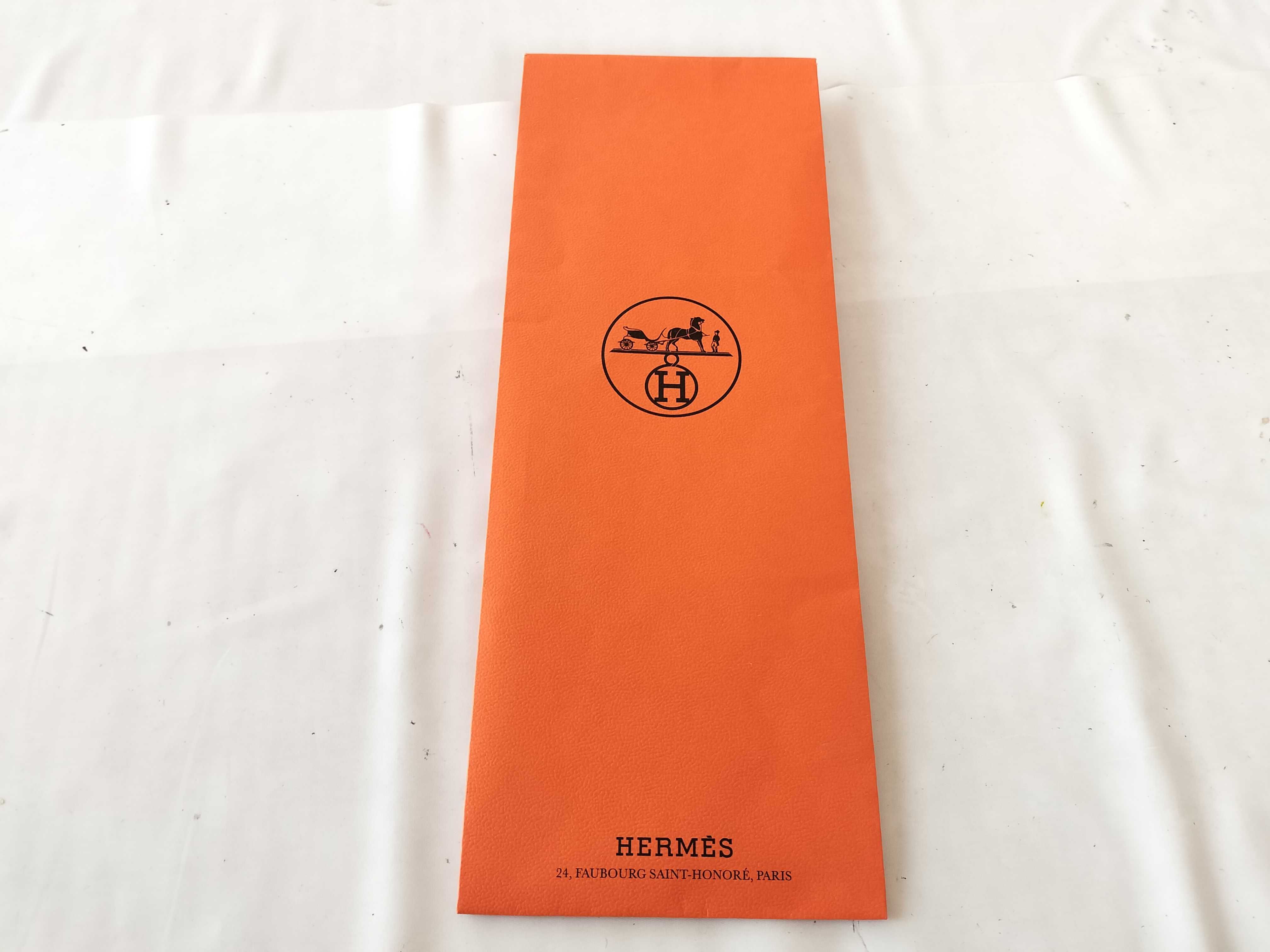 Hermes Grey and White Border Stripe Cotton Handkerchief