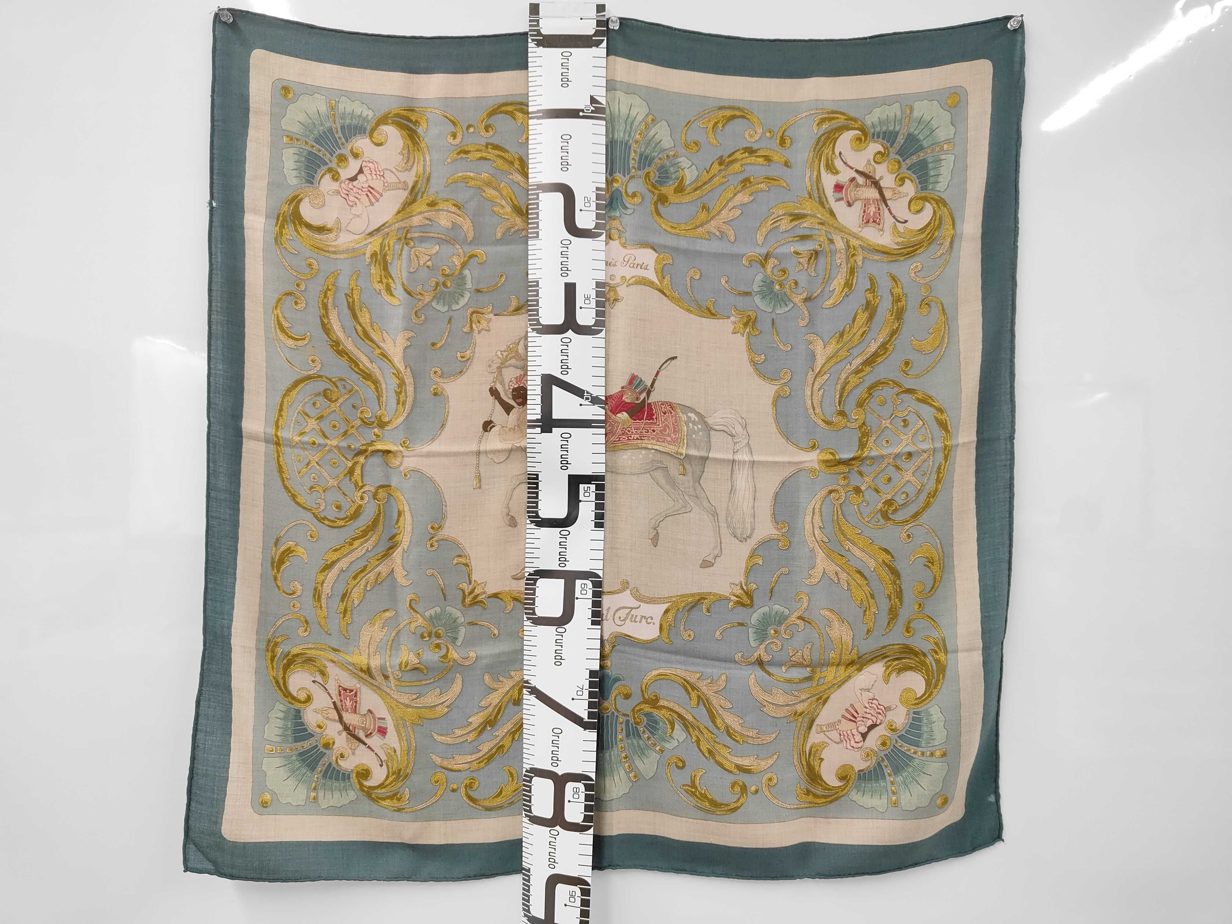 Hermes Cheval Turc Cashmere and Silk Scarf