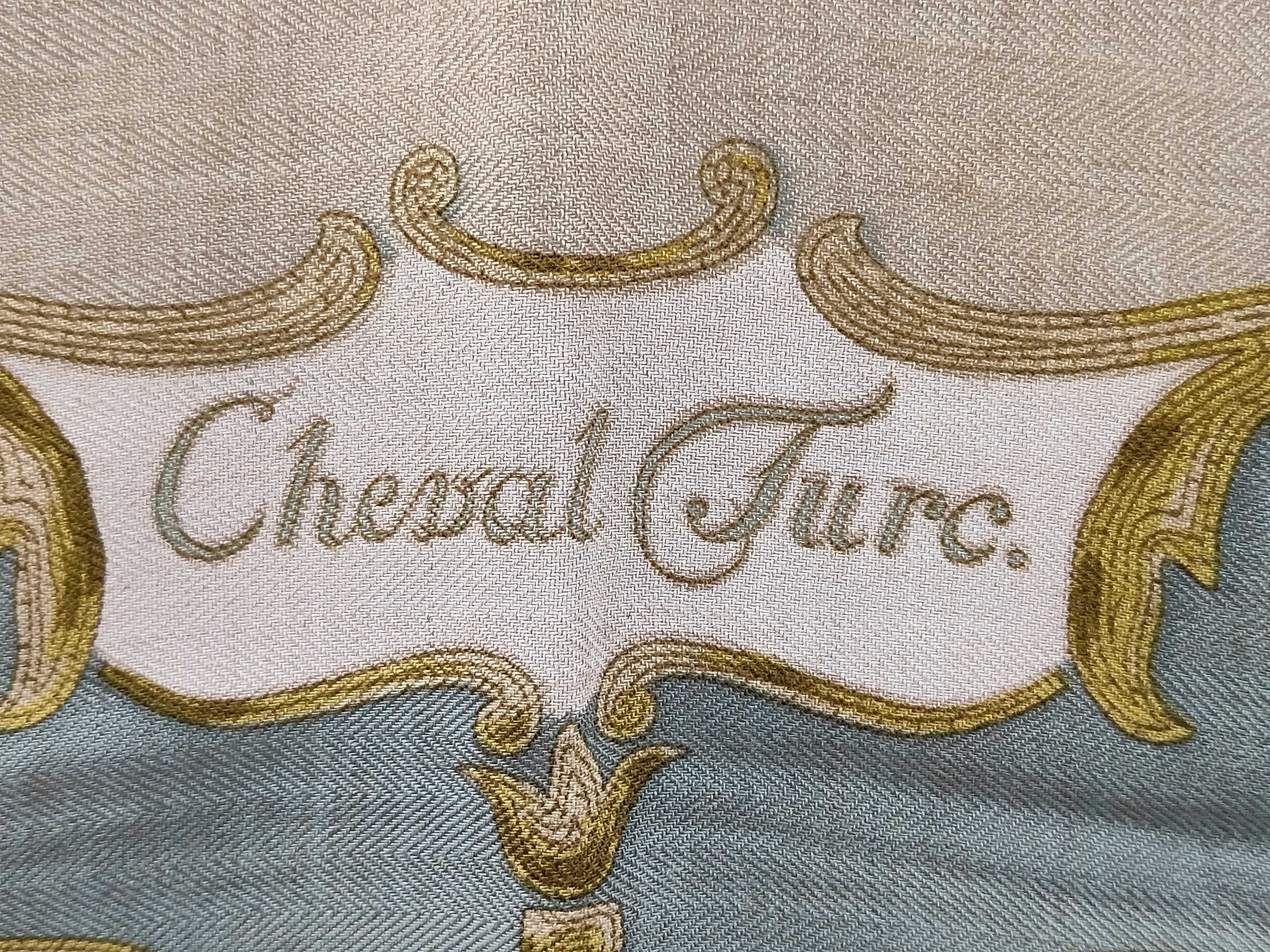 Hermes Cheval Turc Cashmere and Silk Scarf