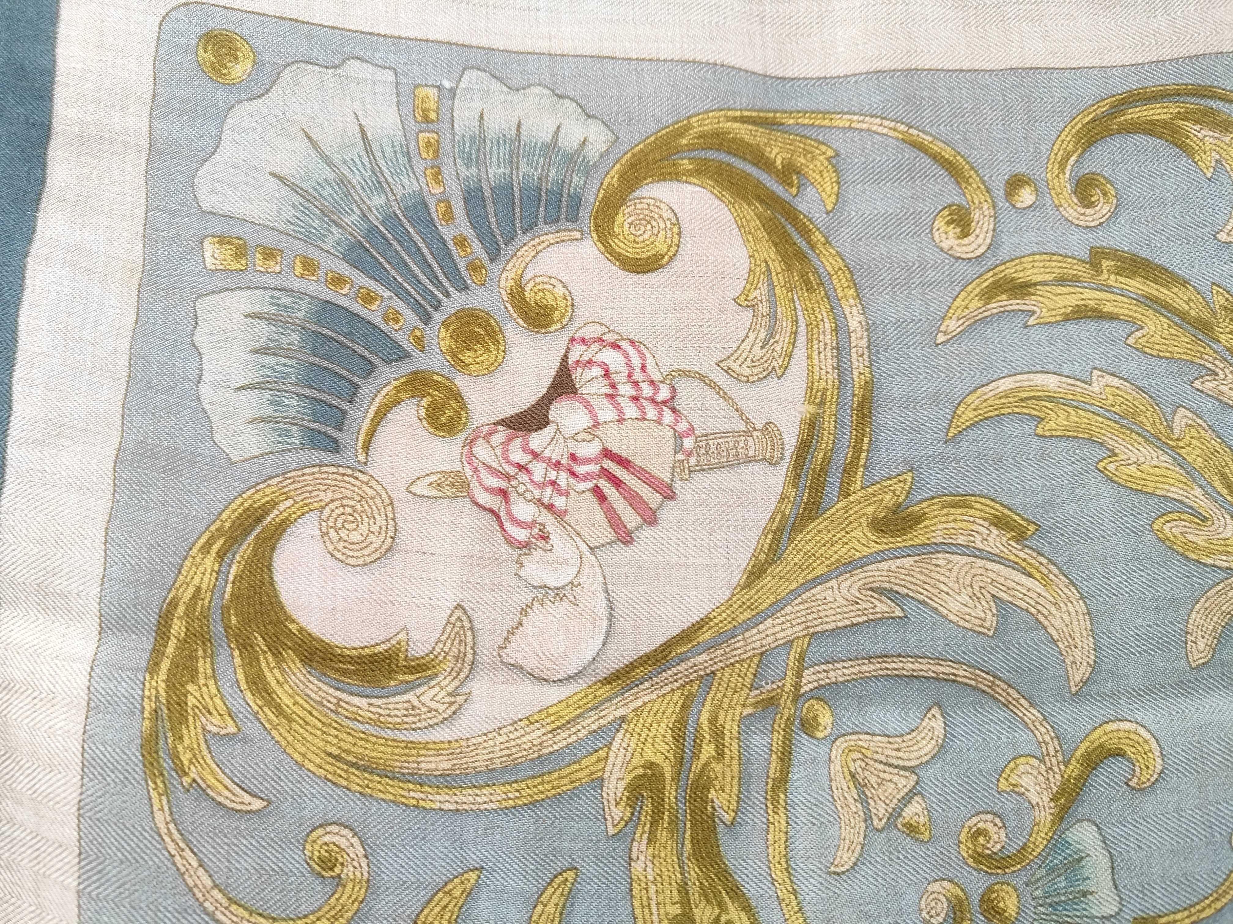 Hermes Cheval Turc Cashmere and Silk Scarf