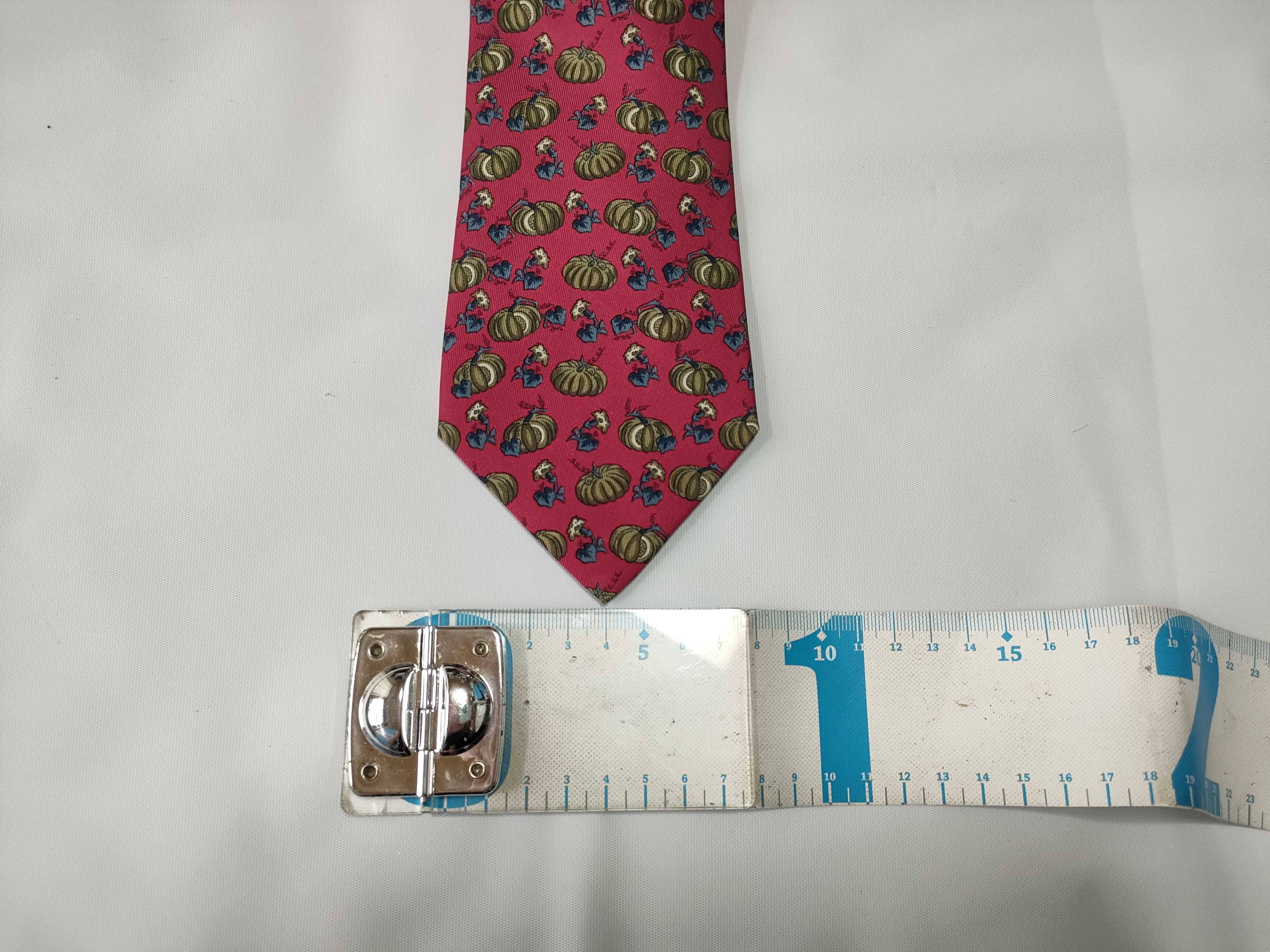 Hermes Silk Necktie with Pumpkin and Squash Pattern