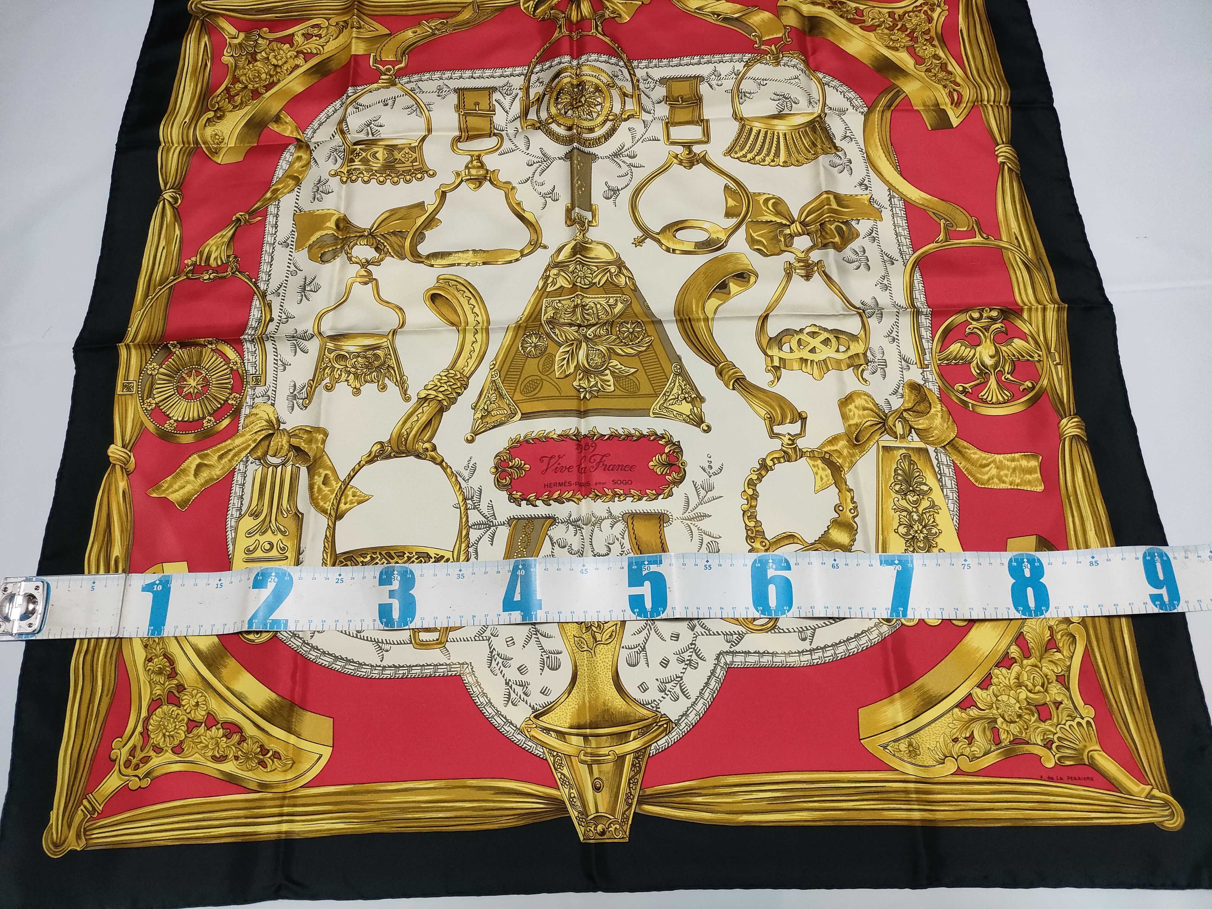 Hermes Vive la France Etriers Silk Scarf by Francoise de la Perriere