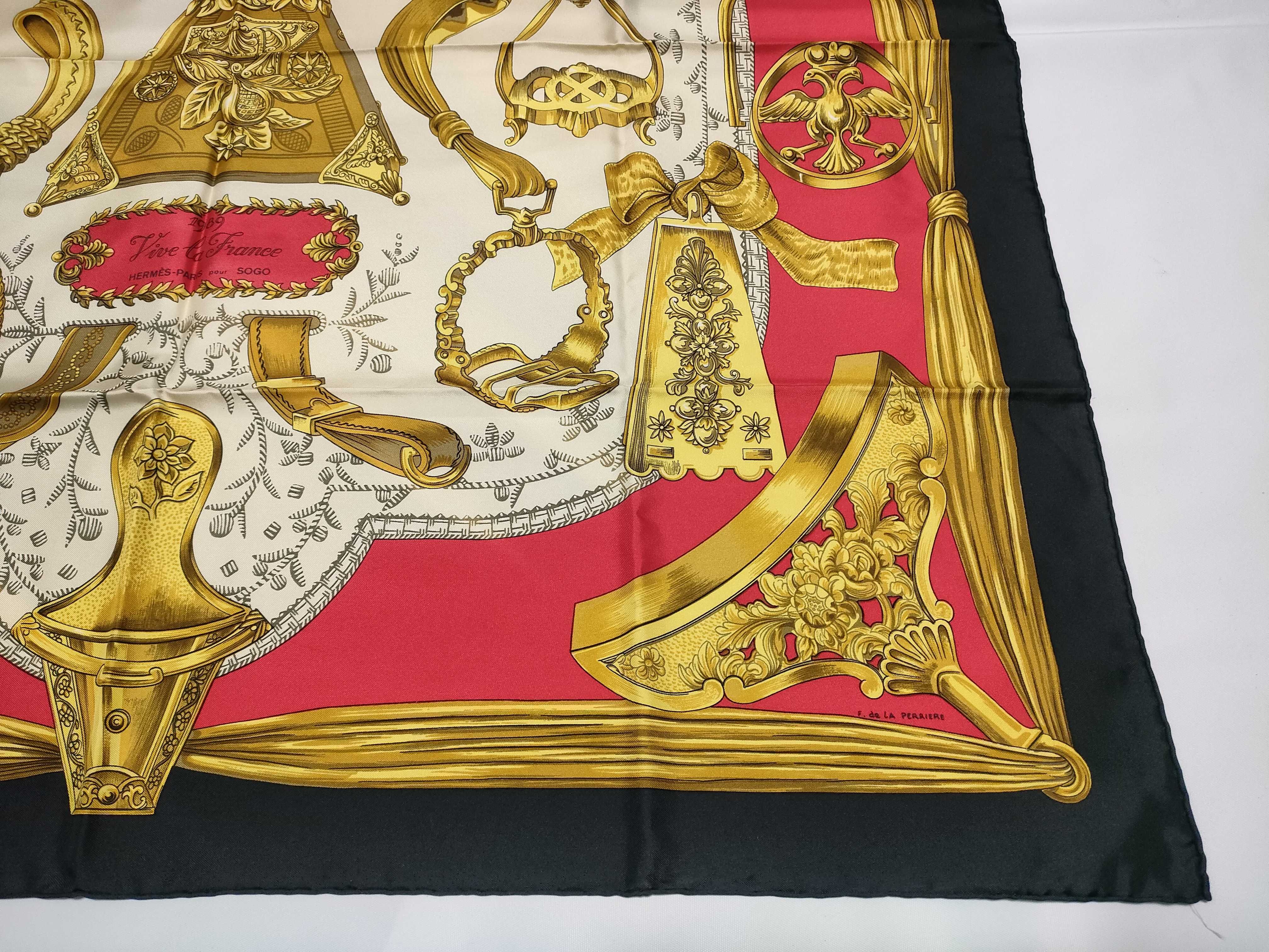 Hermes Vive la France Etriers Silk Scarf by Francoise de la Perriere