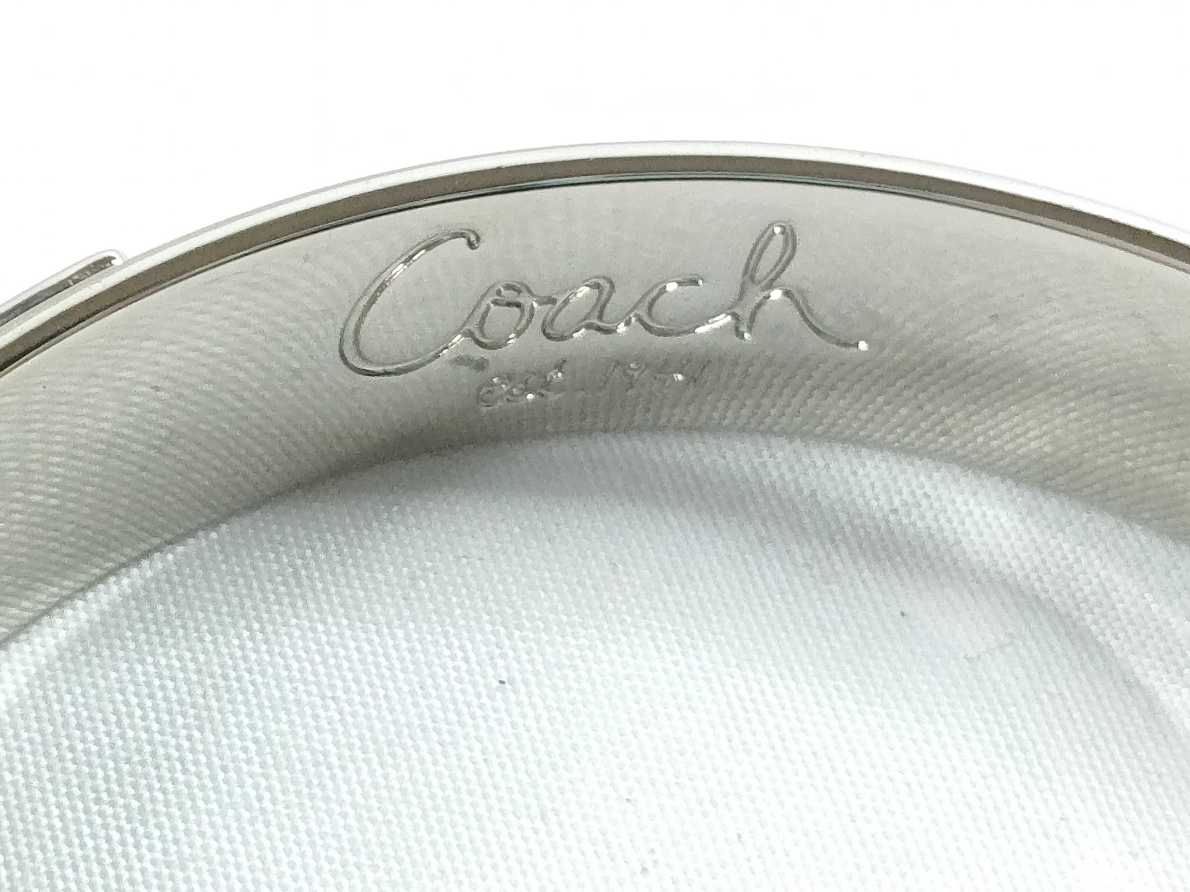 Coach Signature C Pink Enamel Hinge Bangle Bracelet