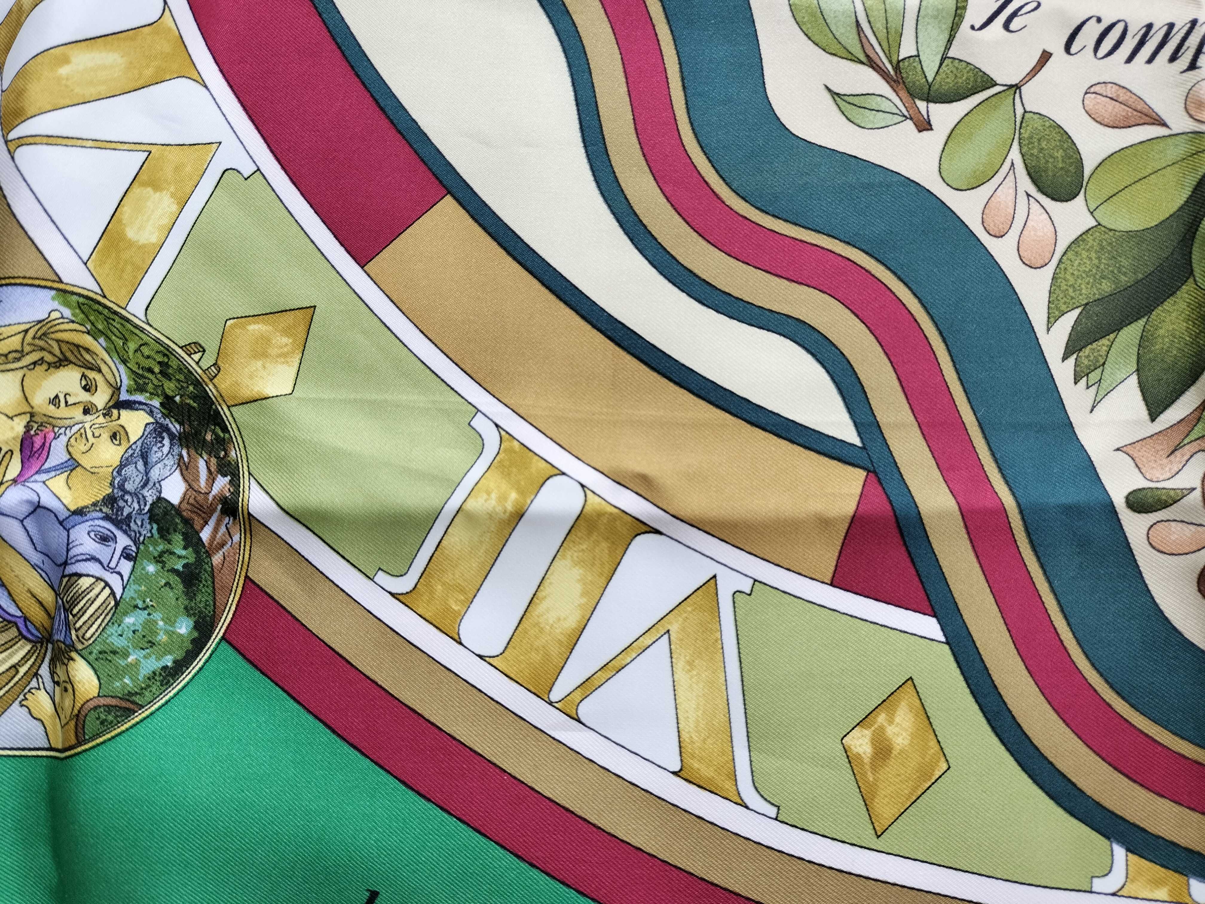 Hermes Parmi les Fleurs Je Compte les Heures Silk Scarf