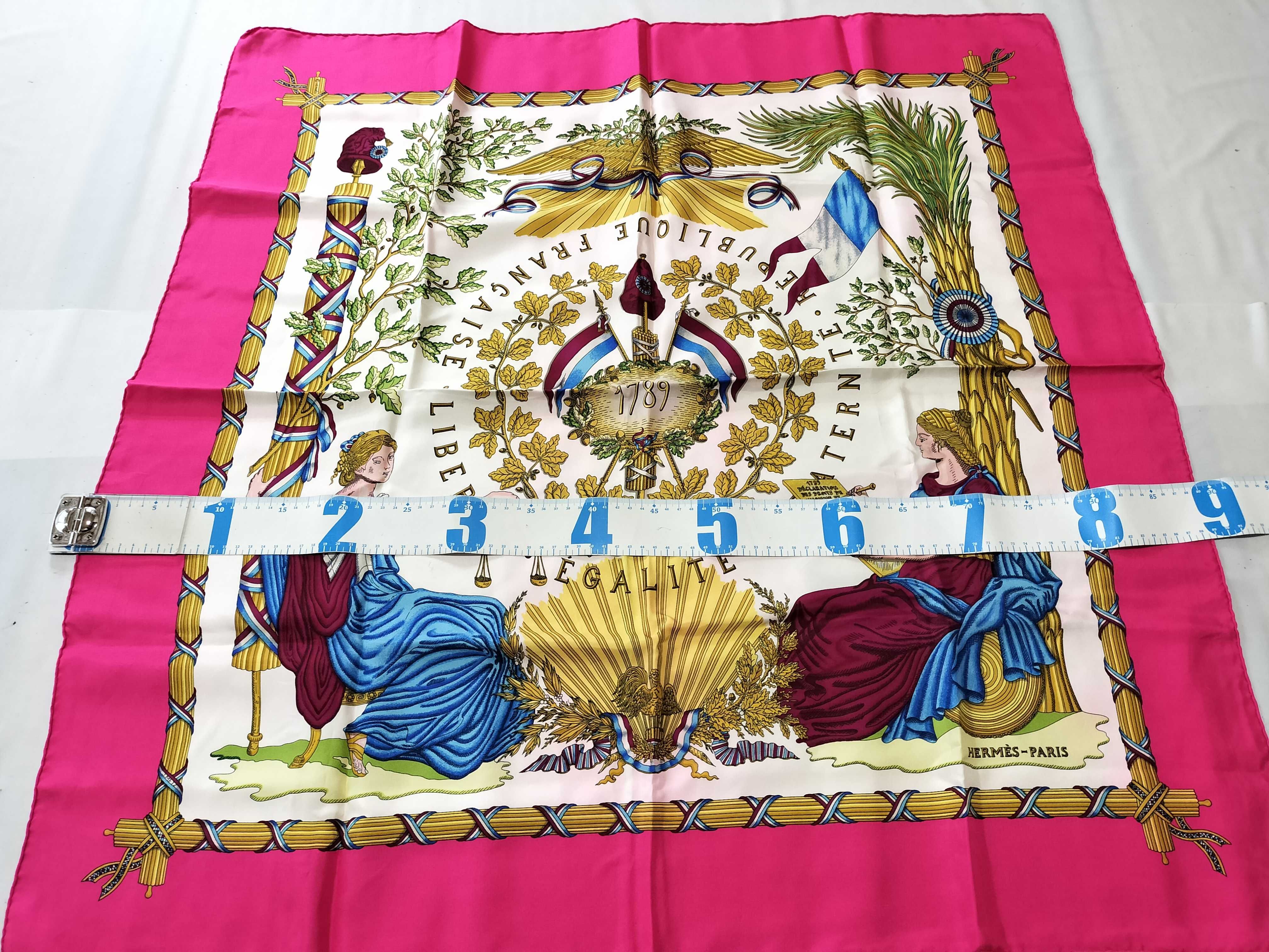 Hermes Republique Francaise 90 Carre Silk Scarf