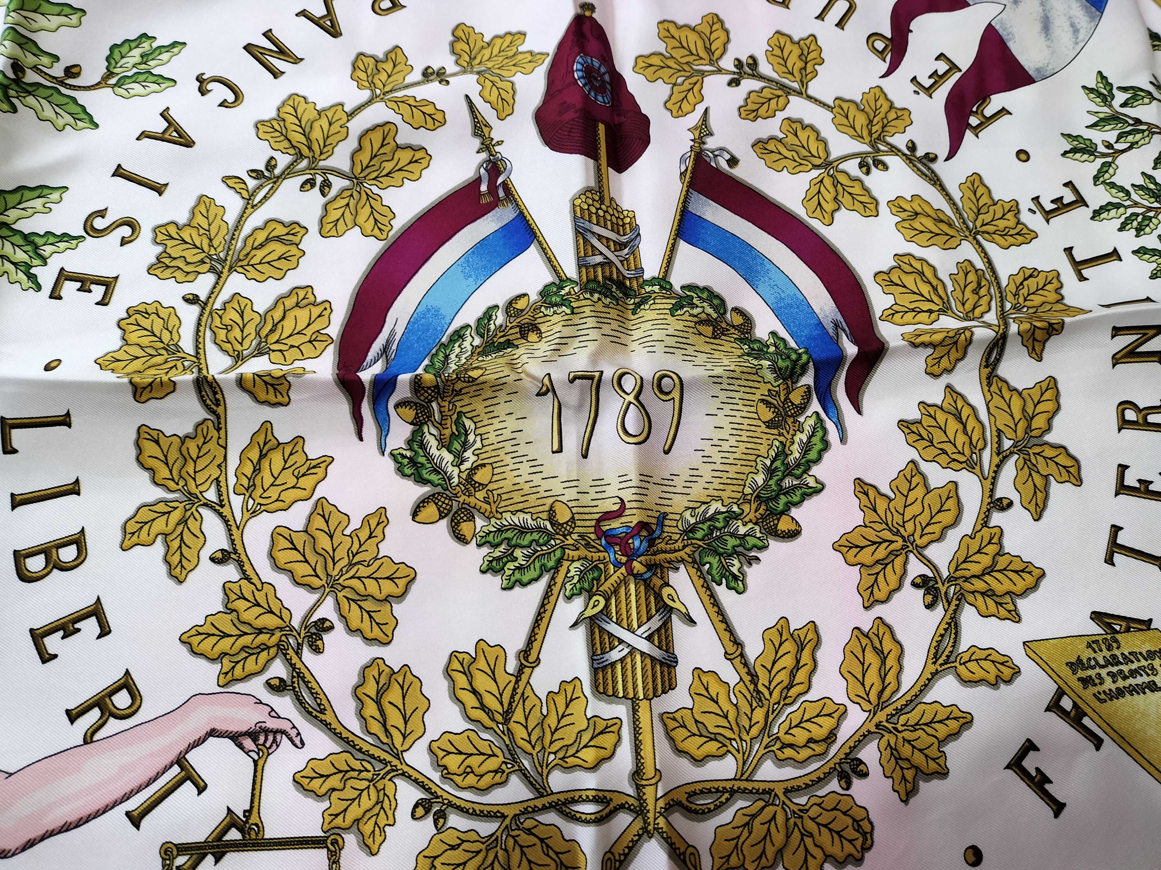 Hermes Republique Francaise 90 Carre Silk Scarf
