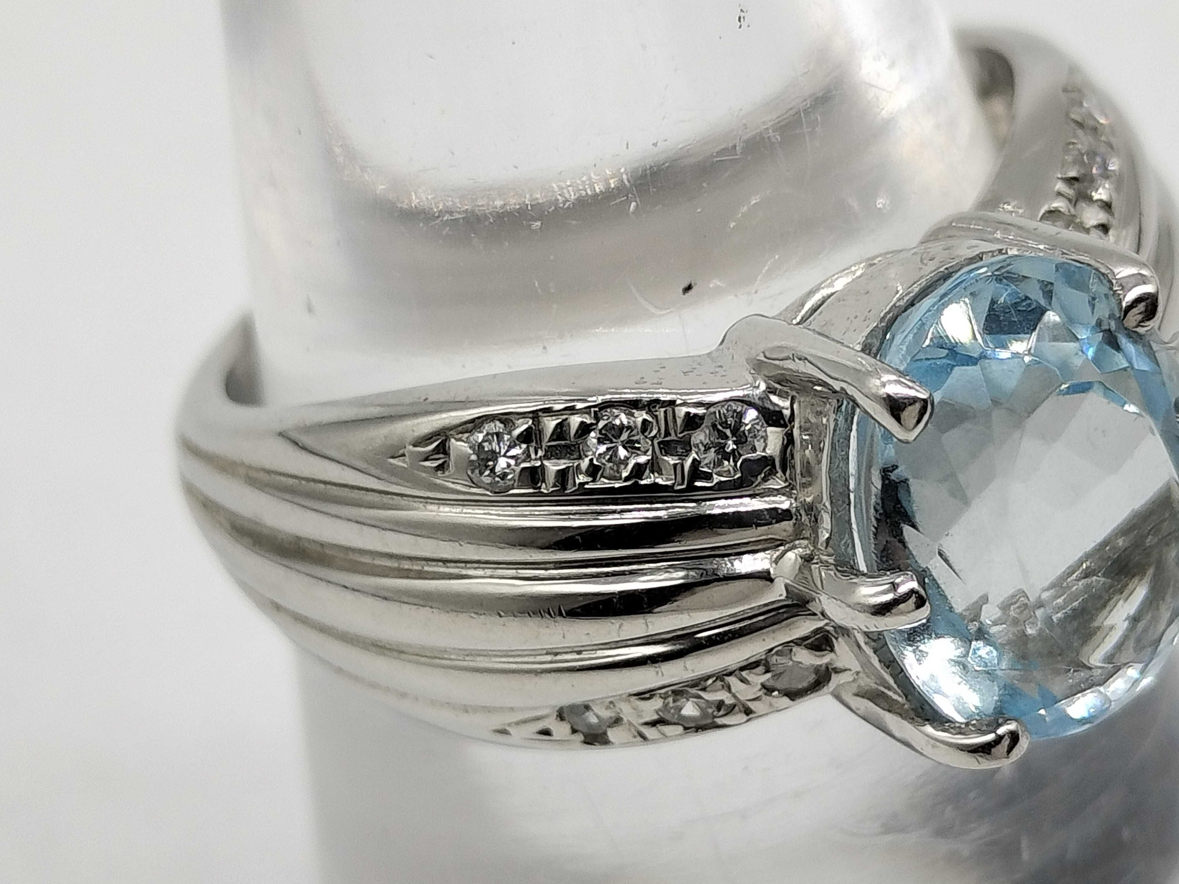 Platinum, Aquamarine, and Diamond Cocktail Ring