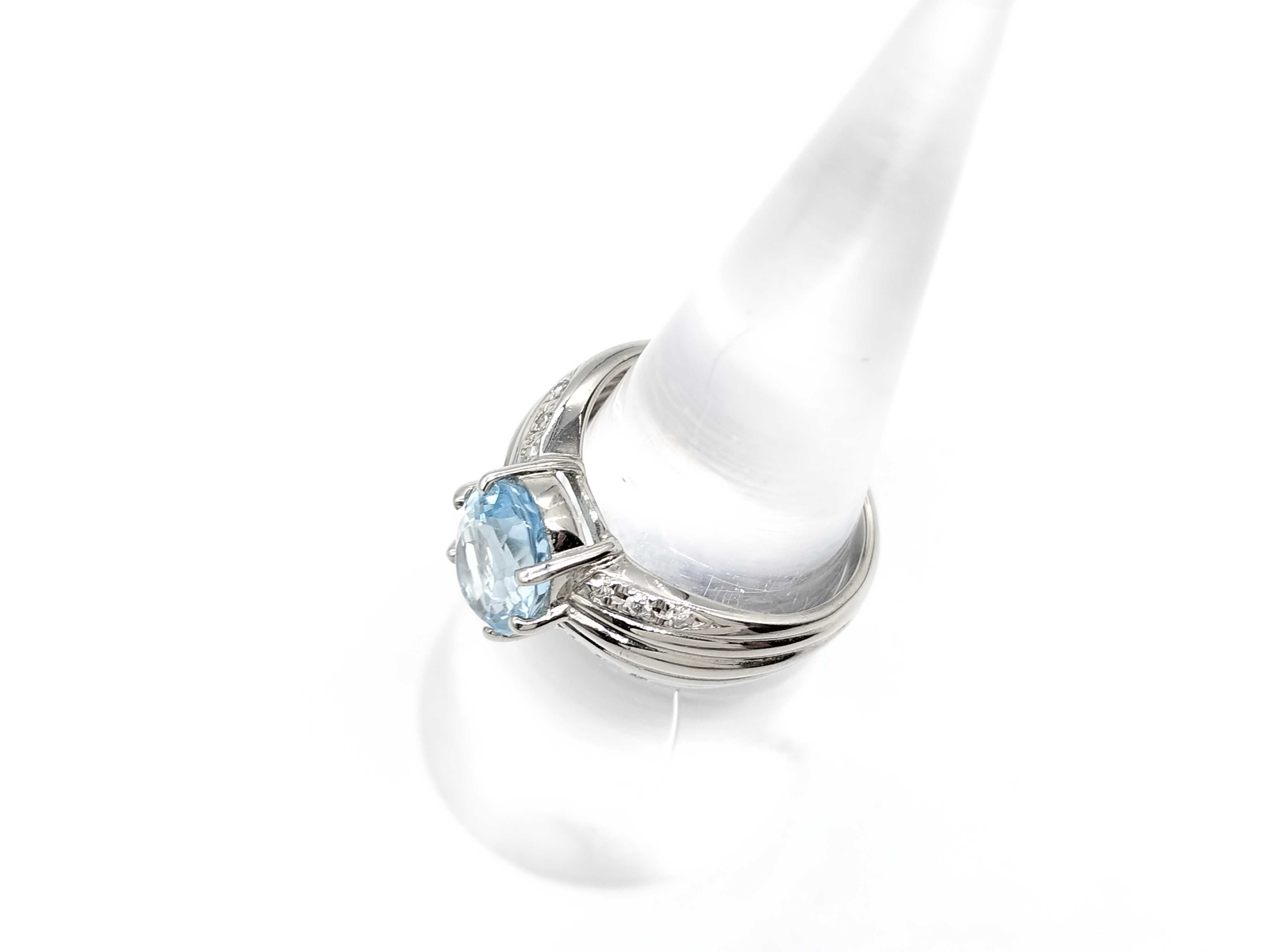 Platinum, Aquamarine, and Diamond Cocktail Ring