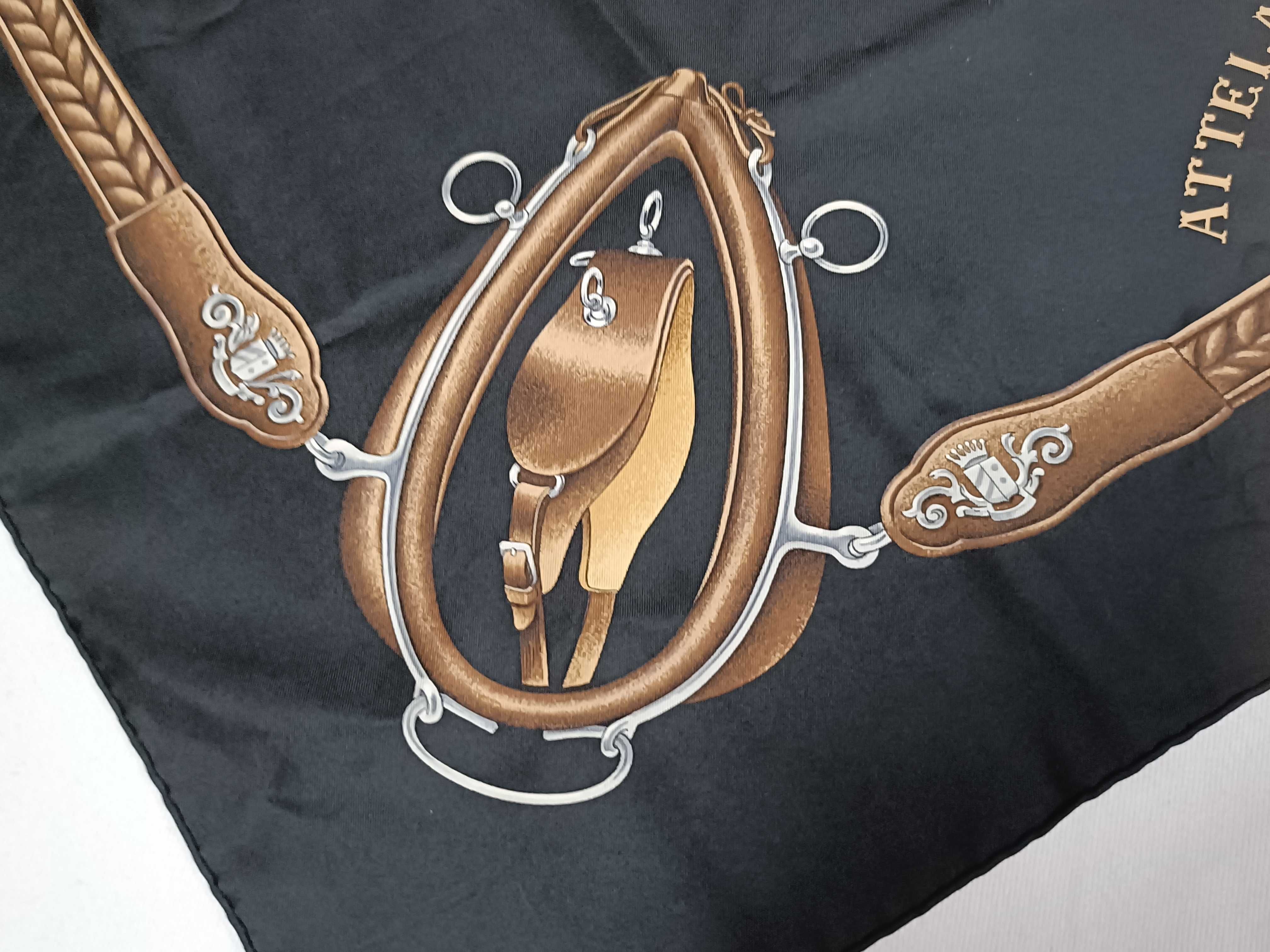 Hermes Attelage en Arbalete Silk Scarf by Philippe Ledoux
