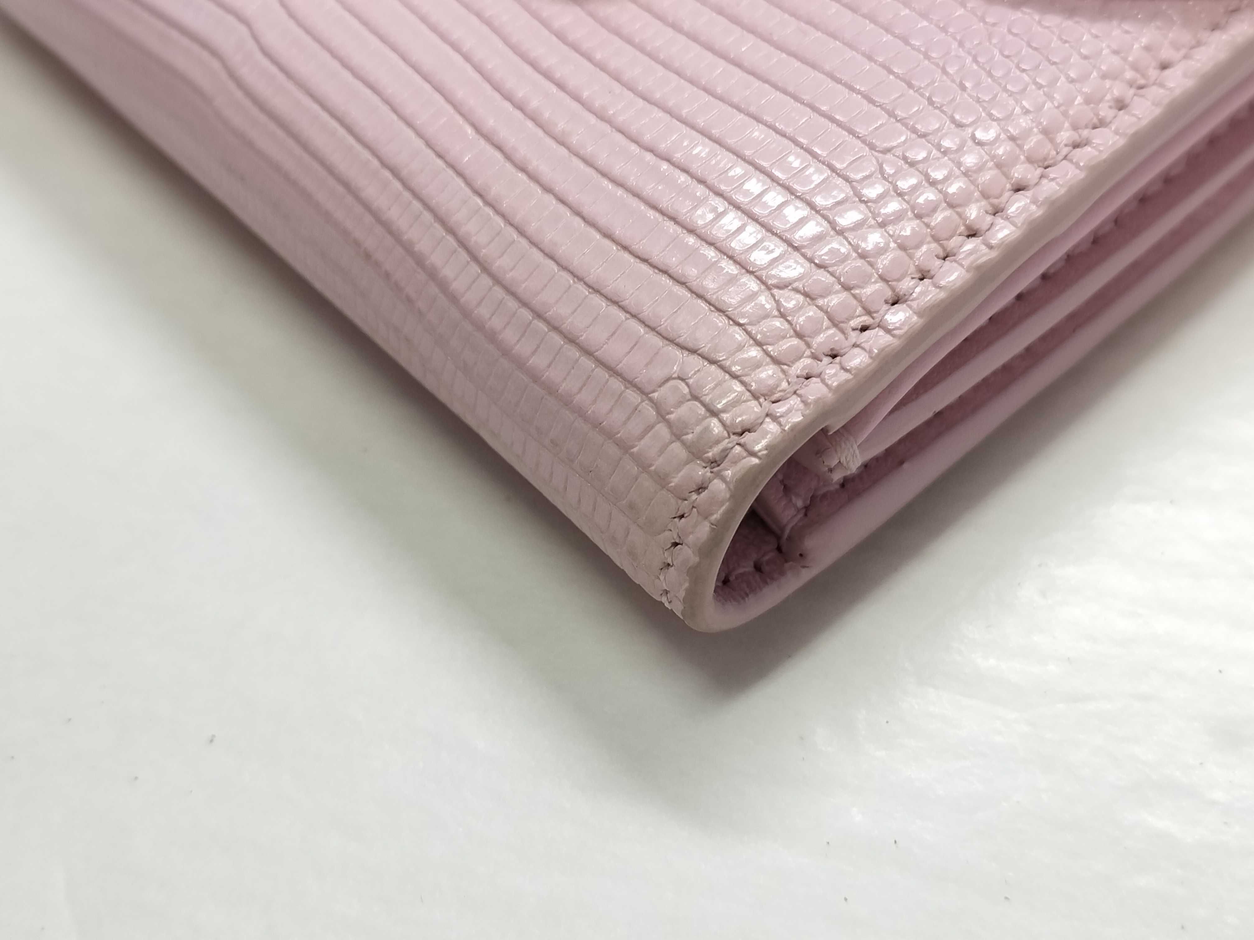 Celine Small Triomphe Flap Wallet in Light Pink Lizard Skin