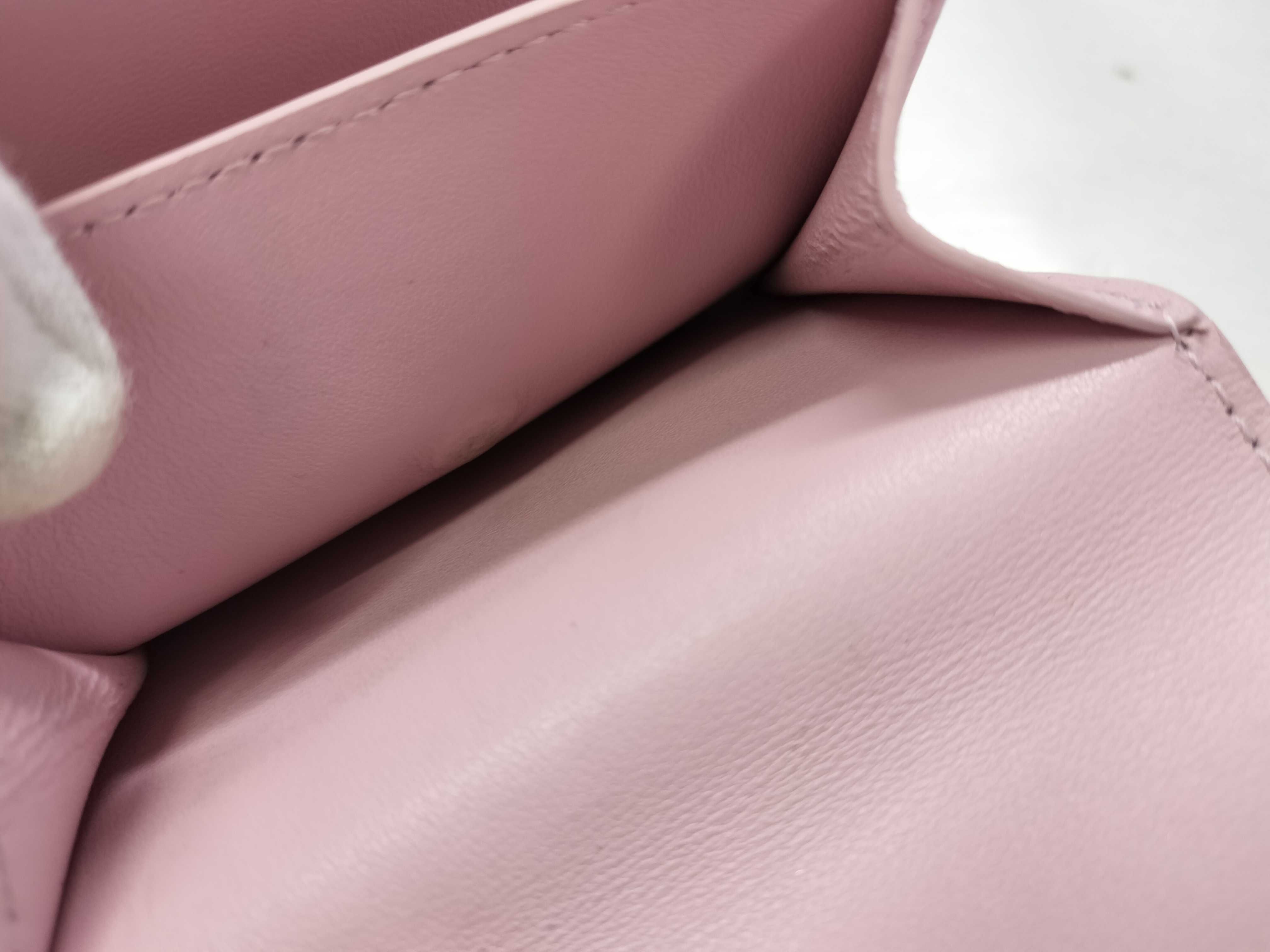 Celine Small Triomphe Flap Wallet in Light Pink Lizard Skin