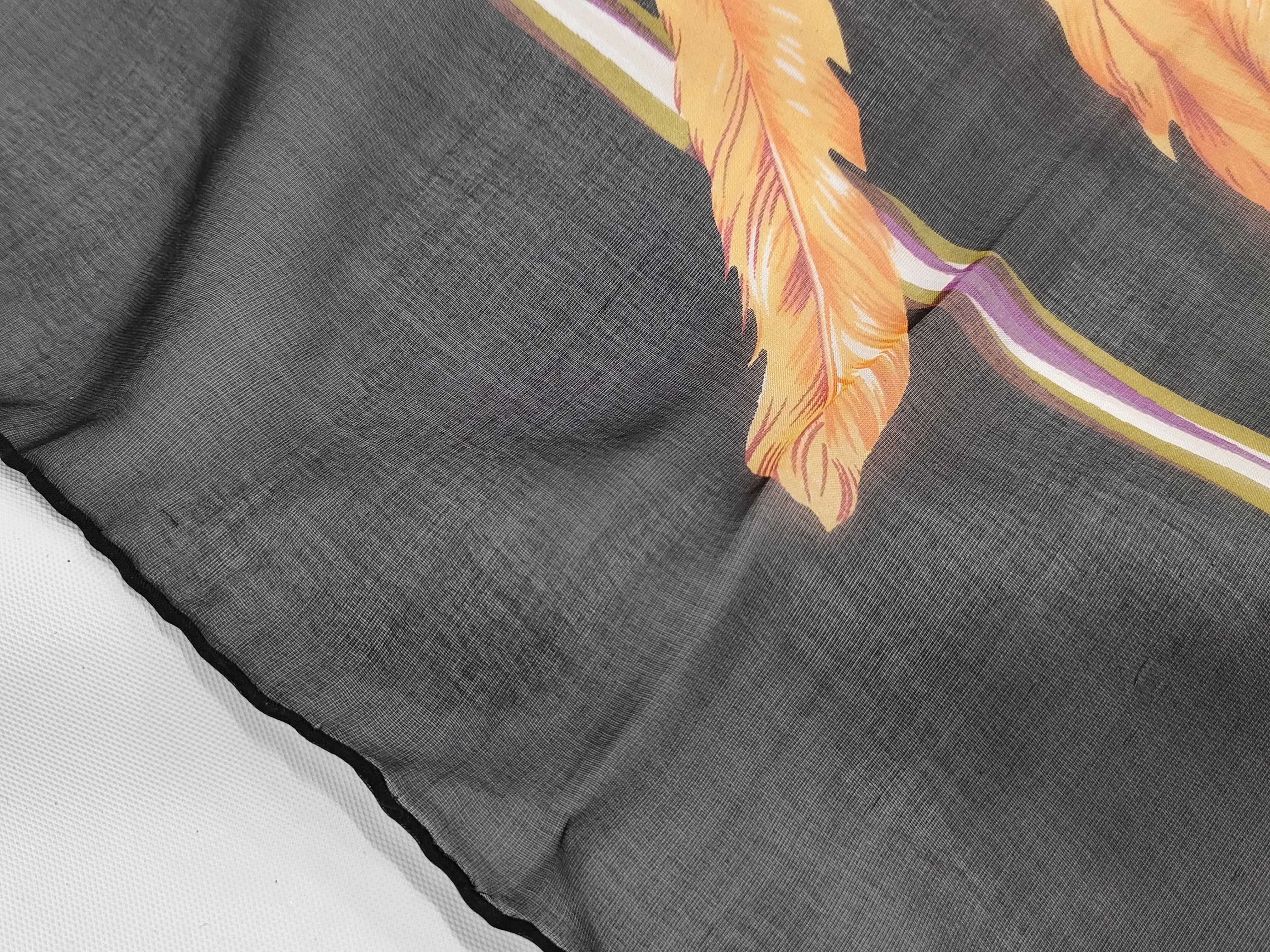Hermes Brazil Pattern Silk Mousseline Scarf