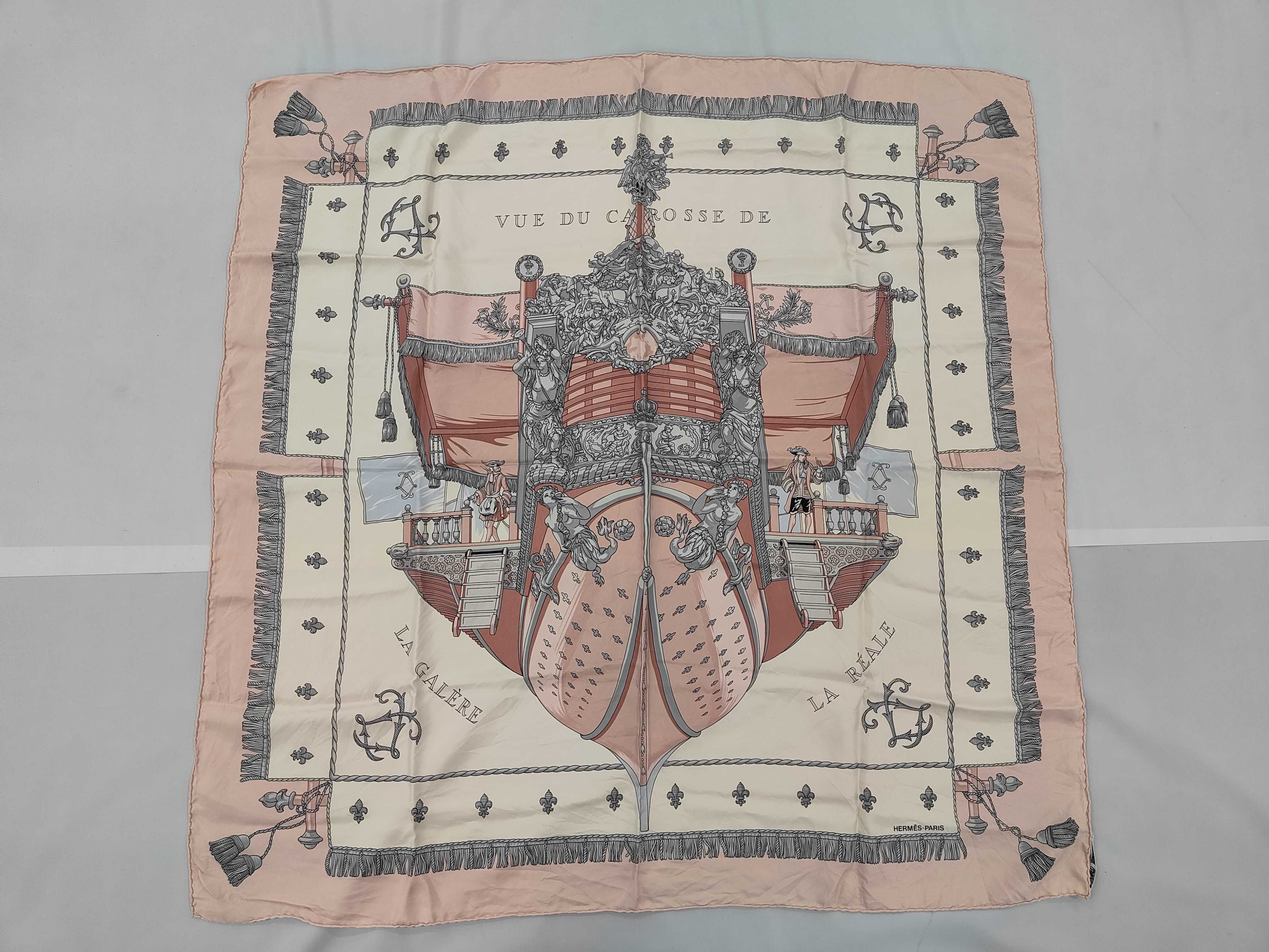 Hermes Silk Scarf Vue du Carrosse de la Galere La Reale