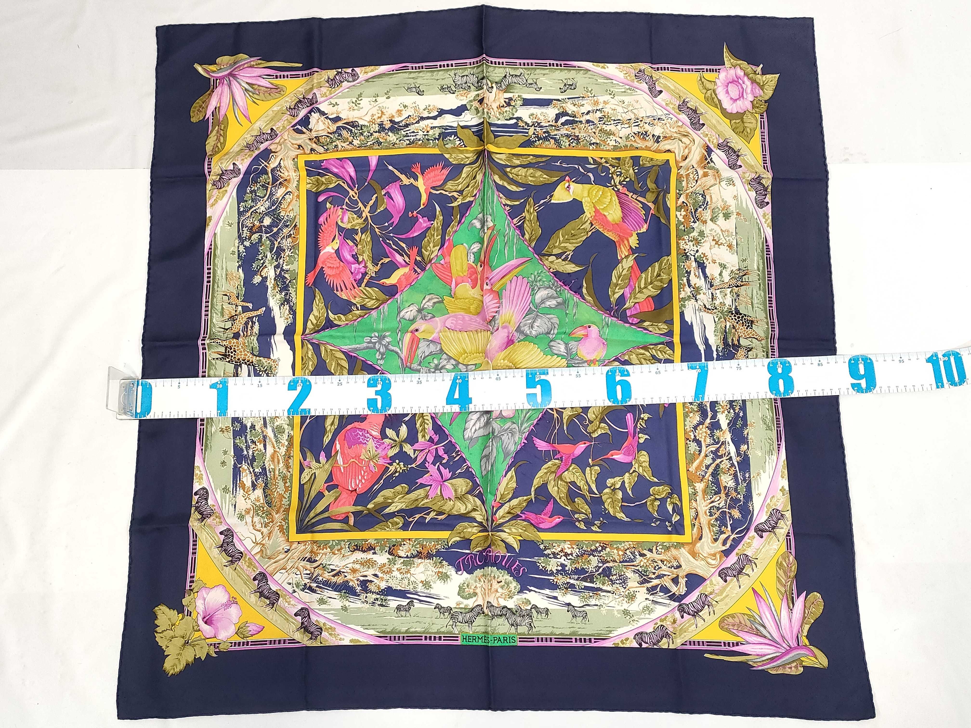 Hermes Silk Twill 90cm Scarf in Tropiques Pattern