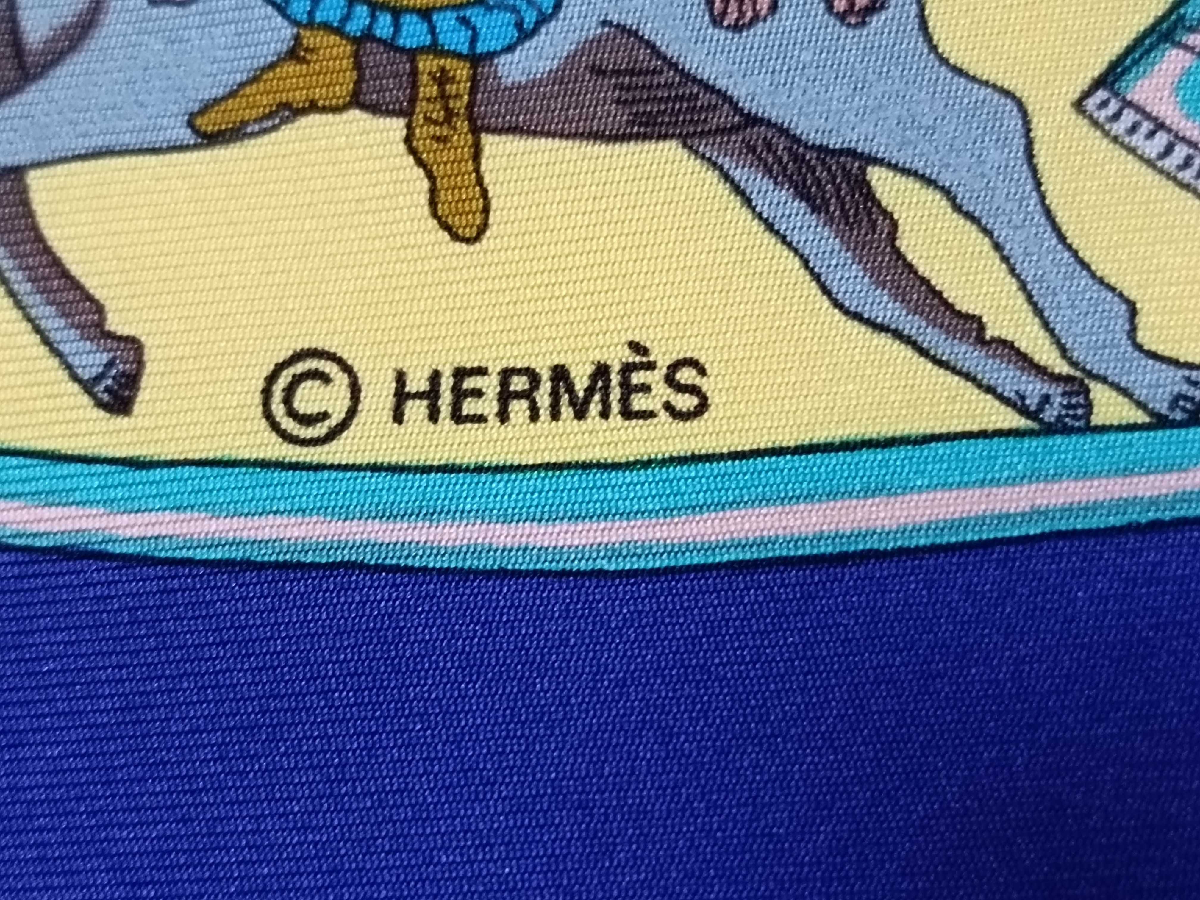 Hermes Tournez Manege 90 Silk Scarf by Michel Duchene