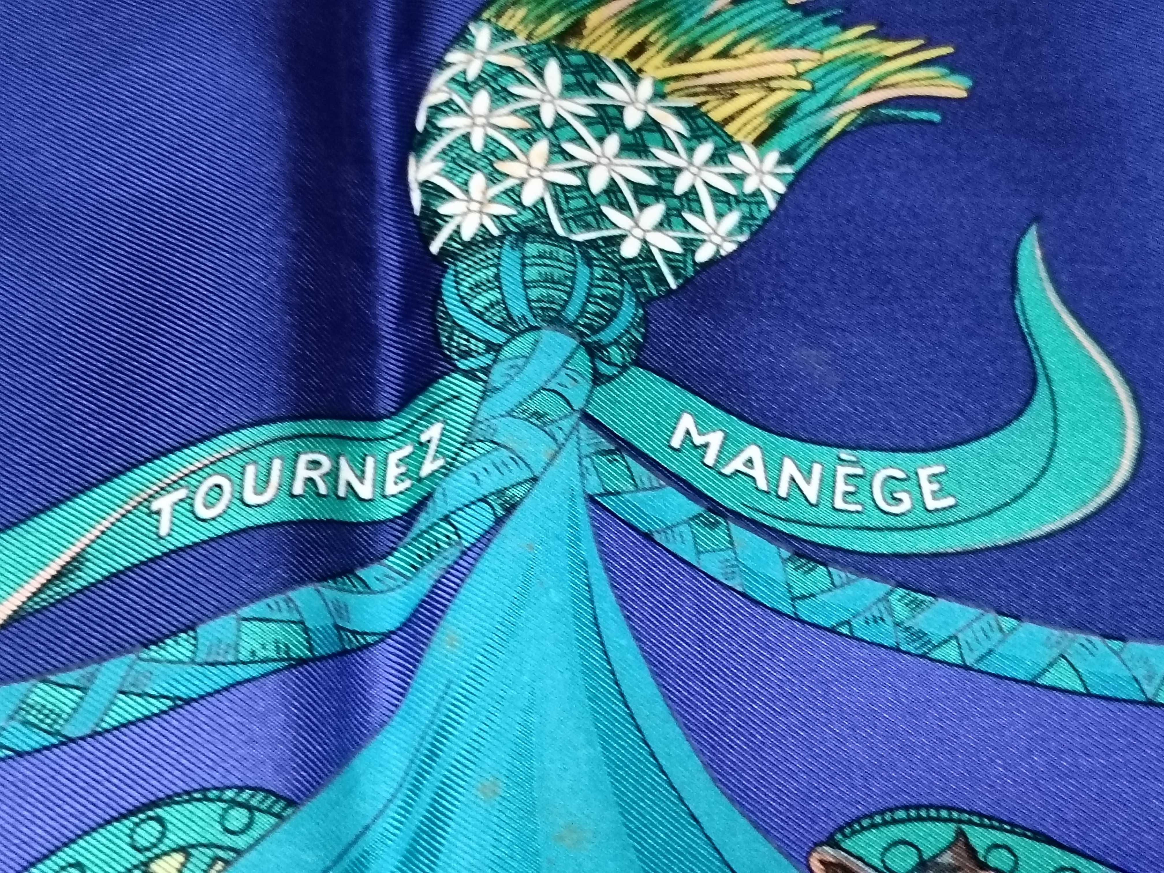 Hermes Tournez Manege 90 Silk Scarf by Michel Duchene