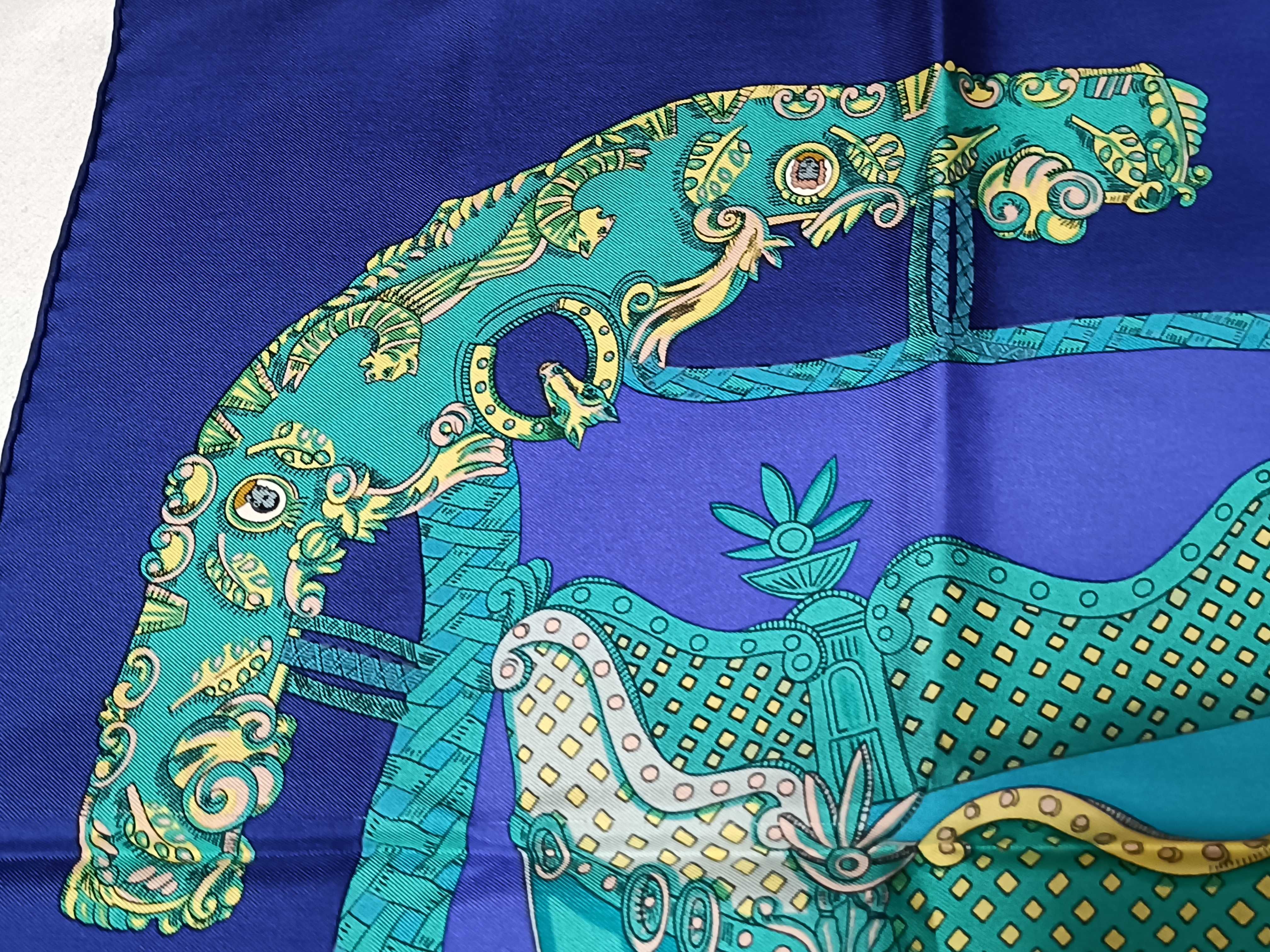 Hermes Tournez Manege 90 Silk Scarf by Michel Duchene