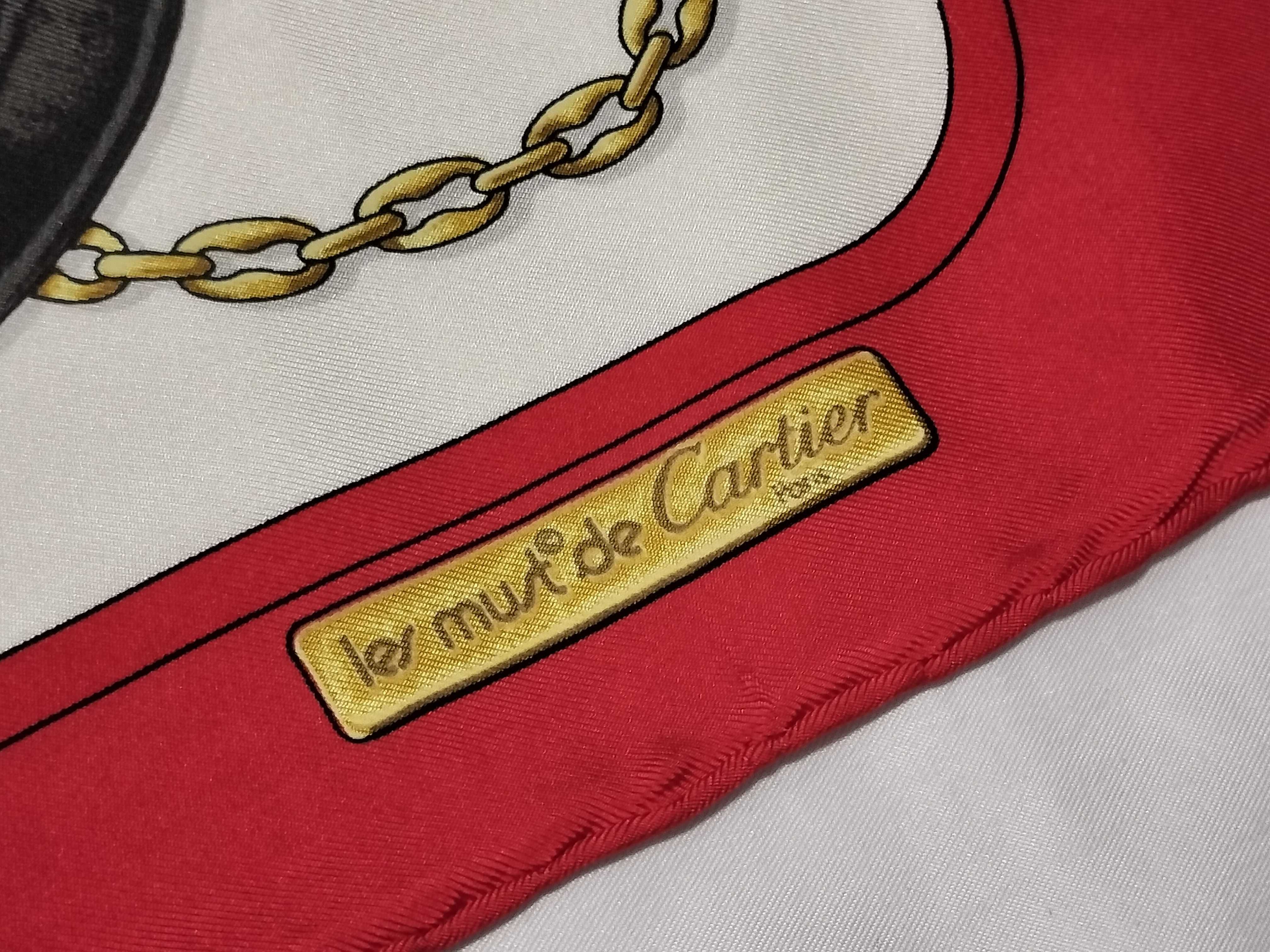 Cartier Must de Cartier Silk Scarf with Chain and Belt Motif