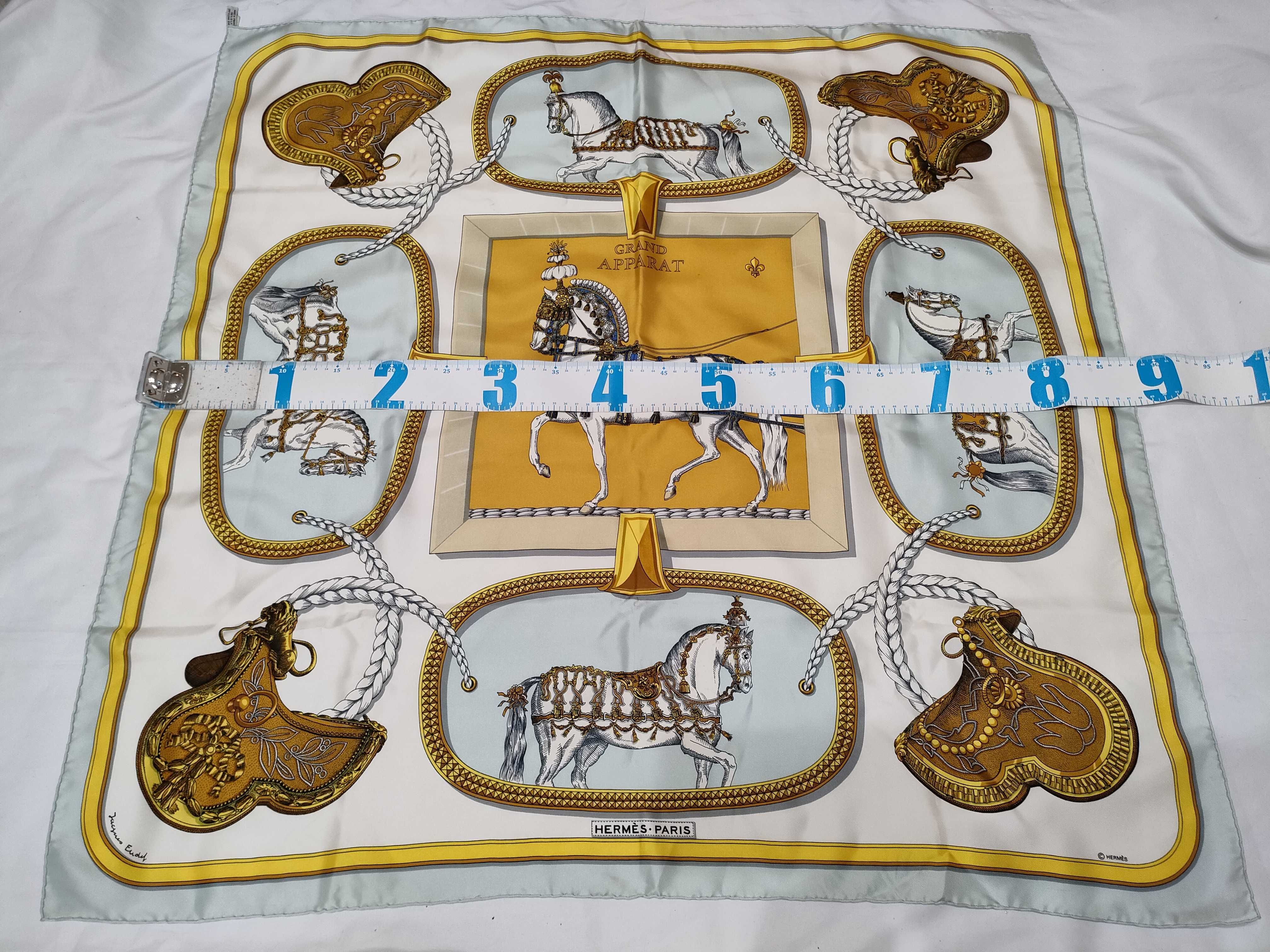 Hermes Grand Apparat Silk Scarf Designed by Jacques Eudel