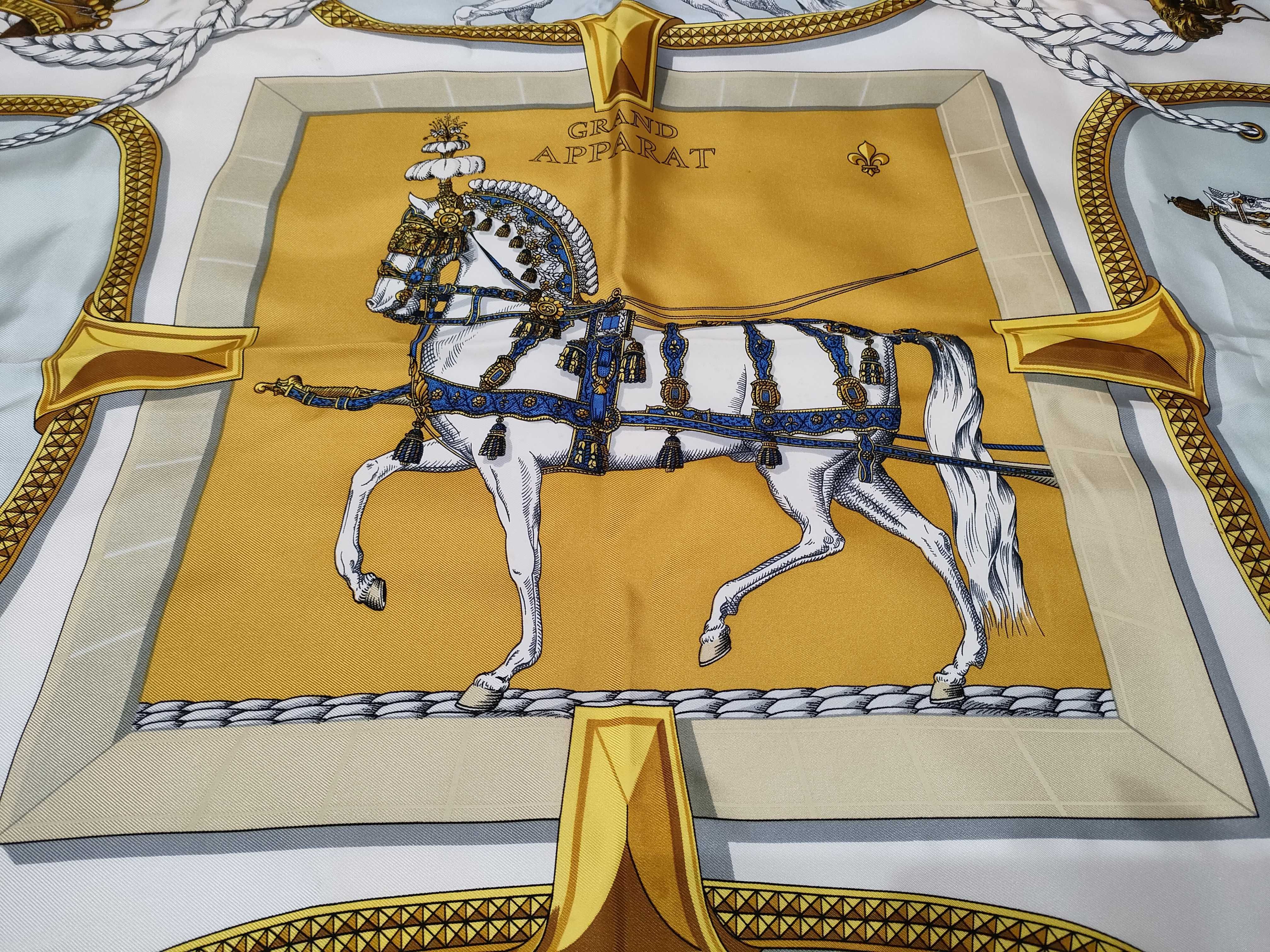 Hermes Grand Apparat Silk Scarf Designed by Jacques Eudel