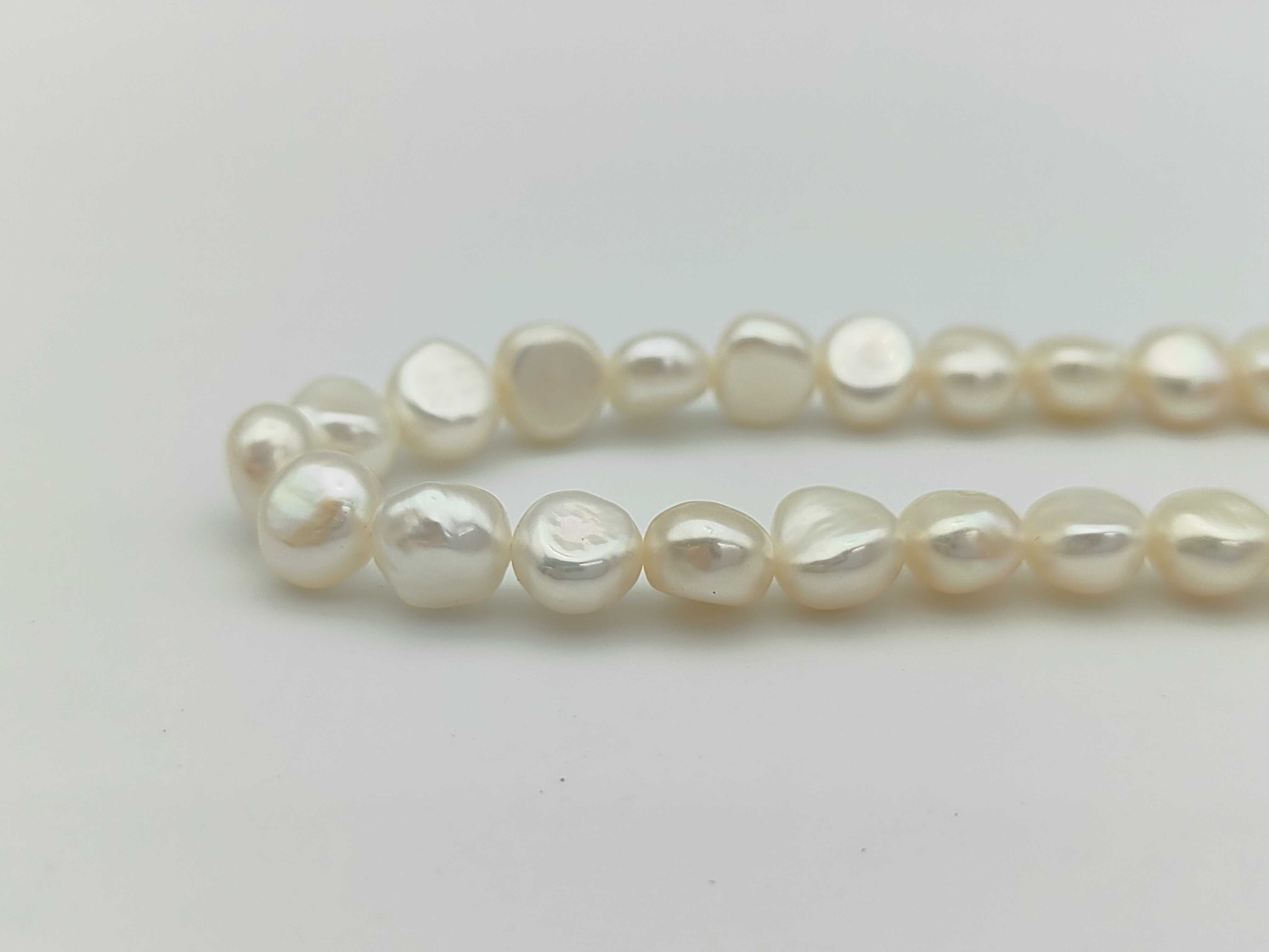 Cultured Baroque Pearl Necklace with Silver Floral Motif Clasp