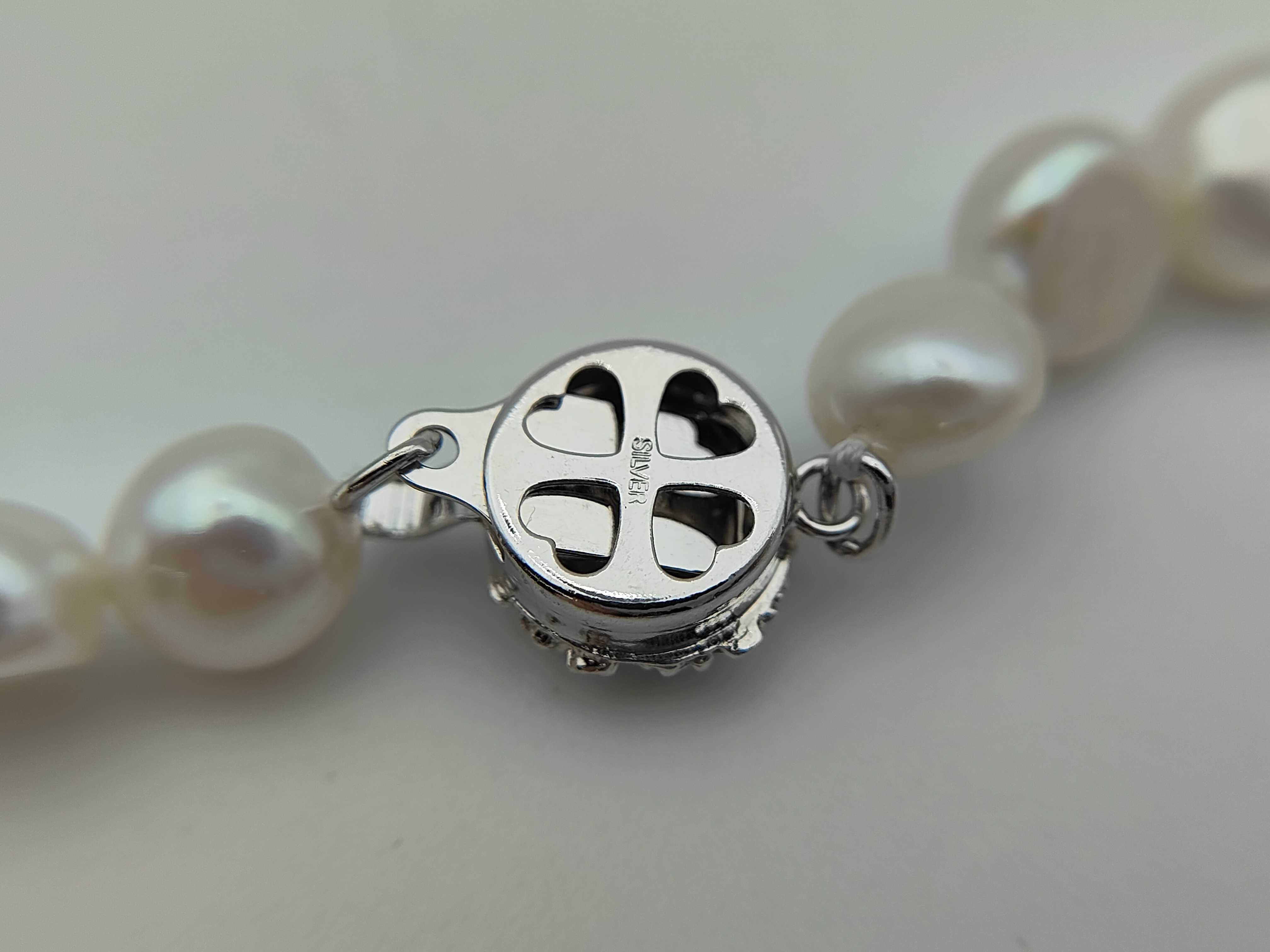 Cultured Baroque Pearl Necklace with Silver Floral Motif Clasp