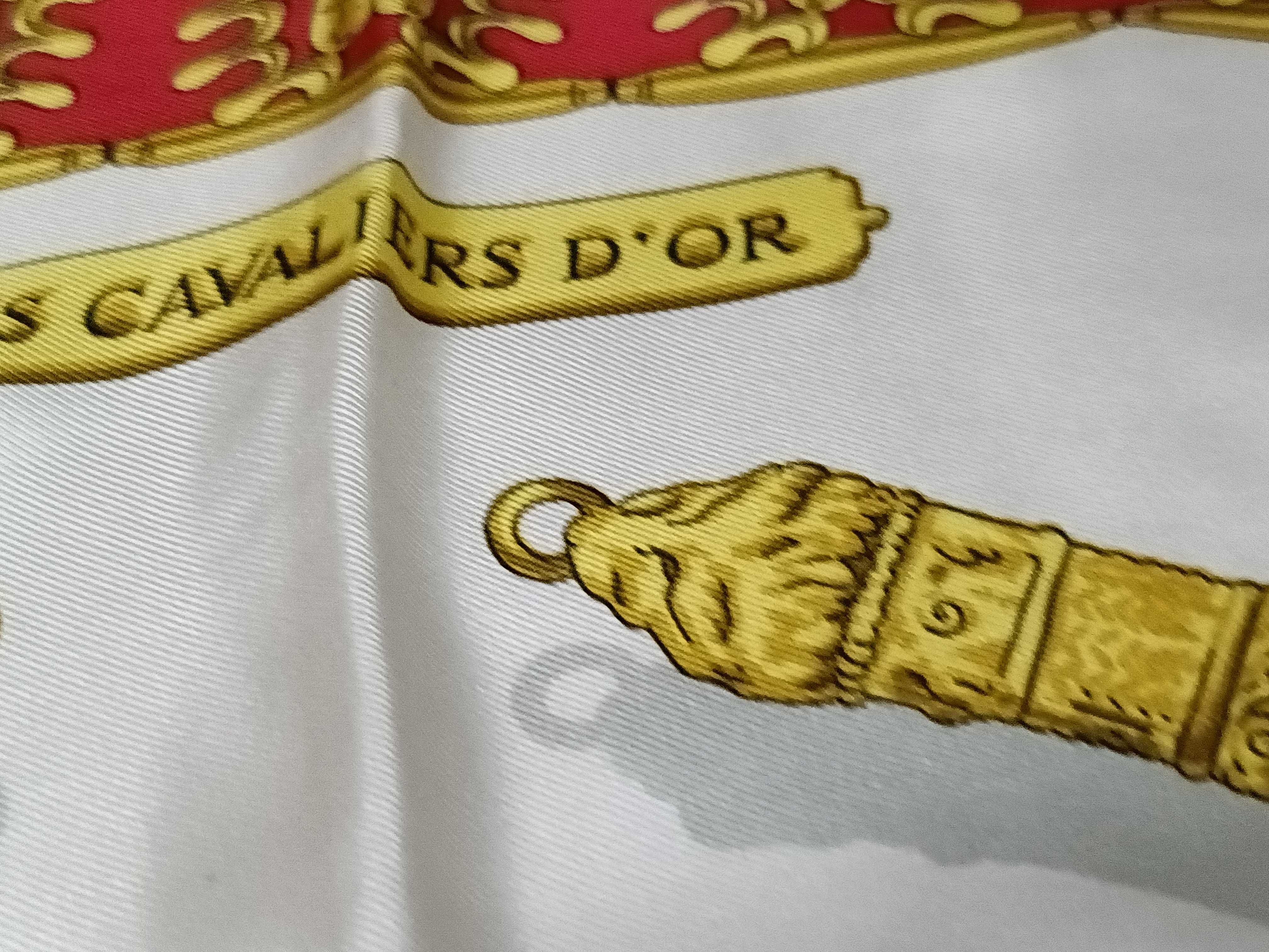 Hermes Silk Twill Scarf Les Cavaliers d'Or Pattern