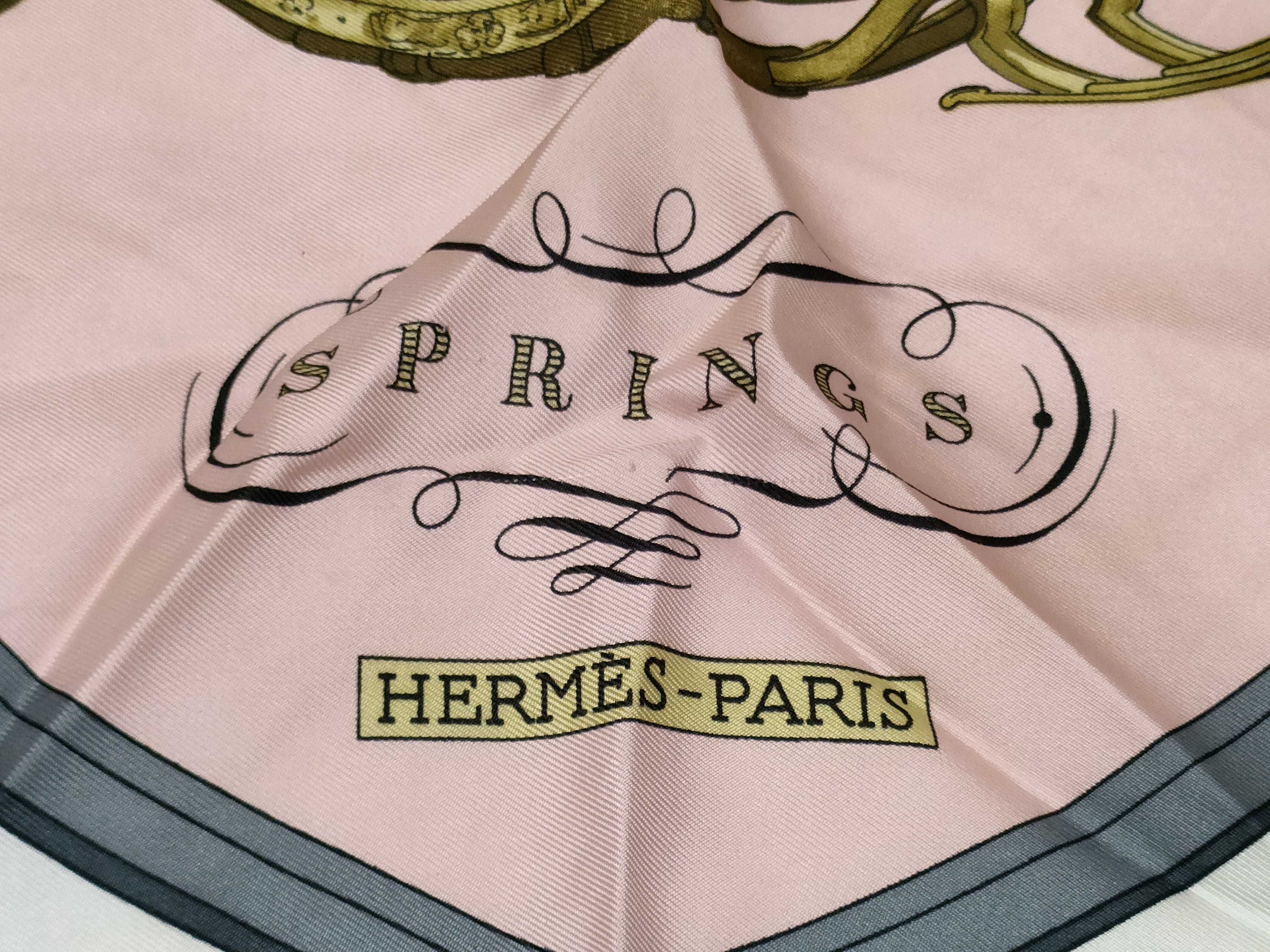 Hermes Springs Silk Carre 90 Scarf by Philippe Ledoux