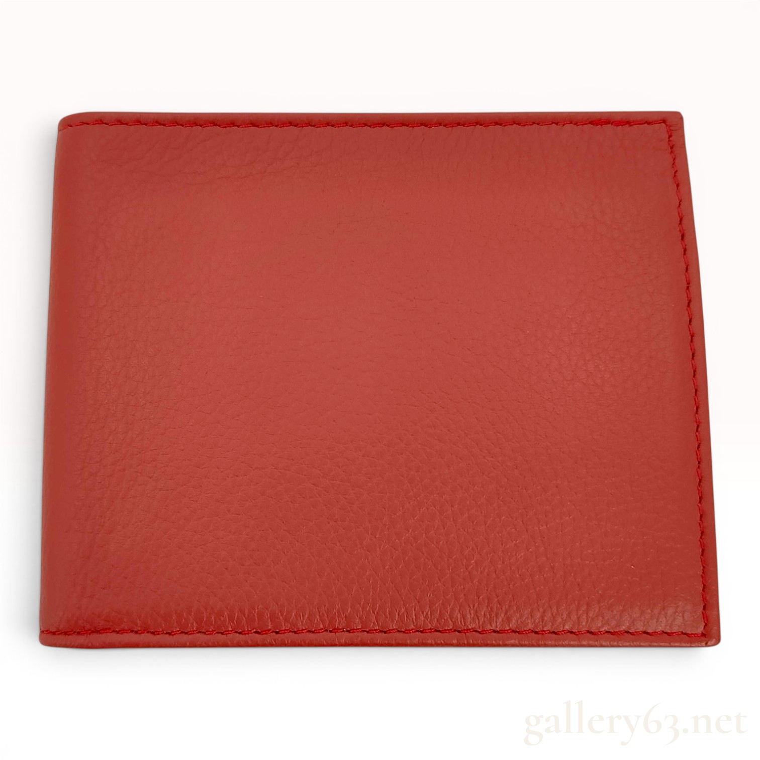 Rolex Red Pebble-Grained Leather Bi-Fold Wallet