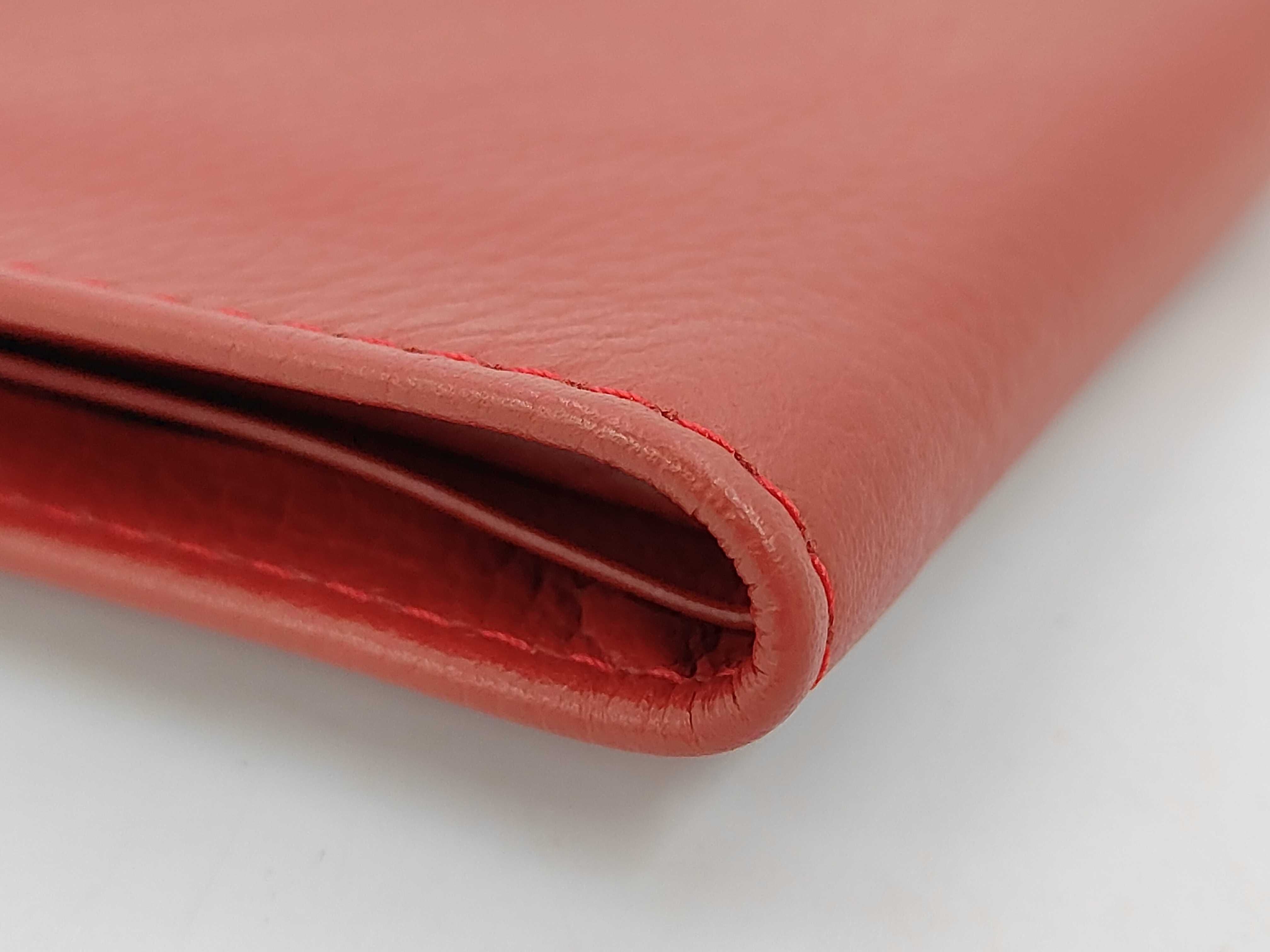 Rolex Red Pebble-Grained Leather Bi-Fold Wallet