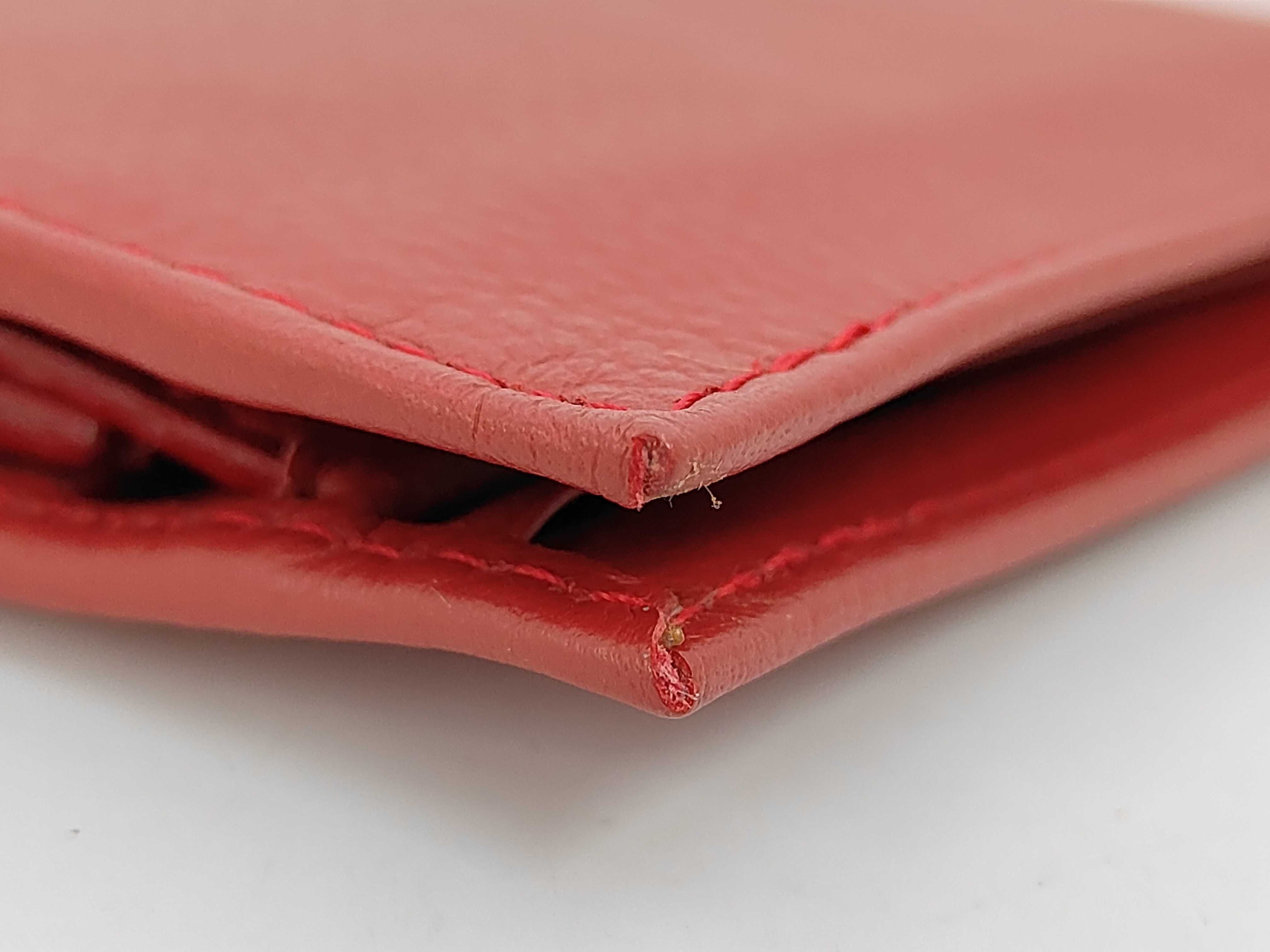 Rolex Red Pebble-Grained Leather Bi-Fold Wallet