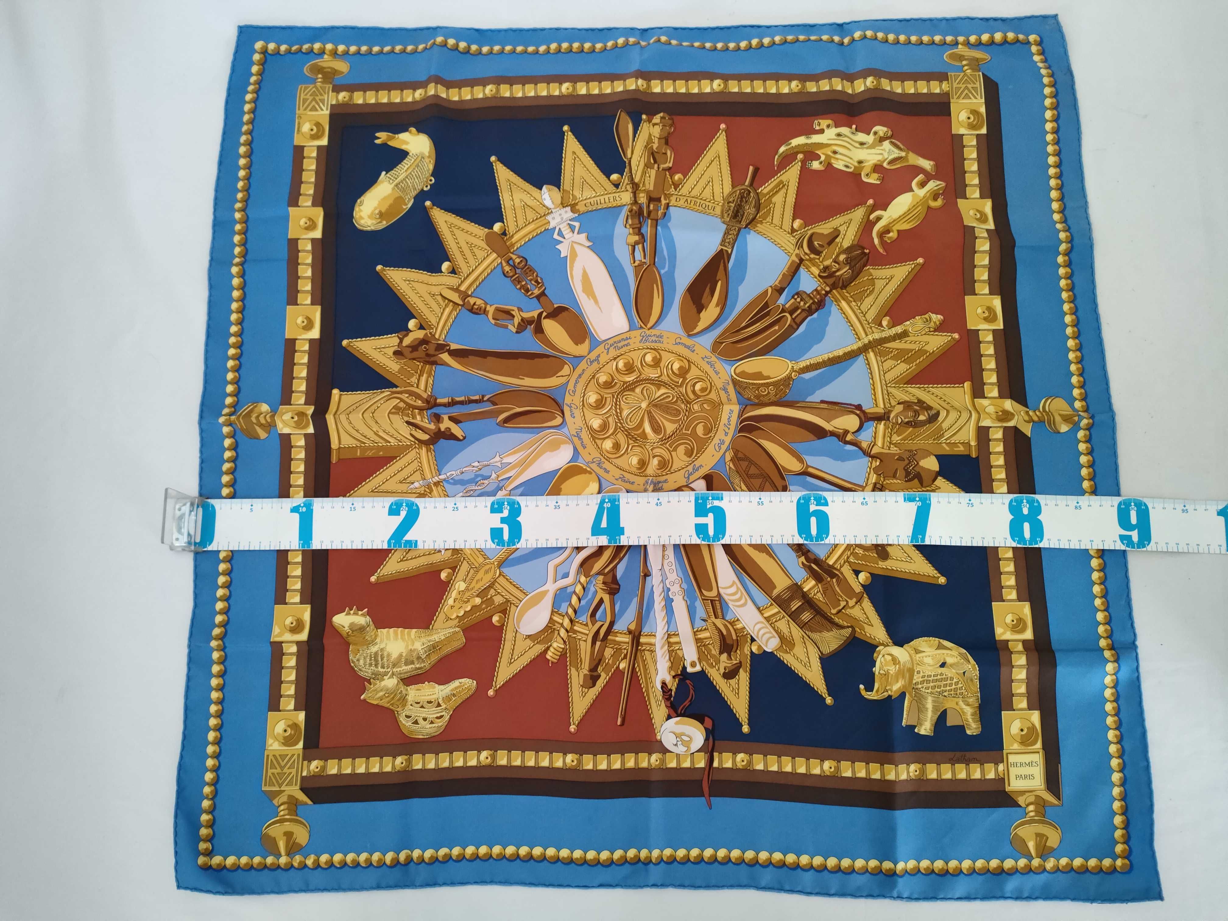 Hermes Catherine Latham Cuillers d'Afrique Silk Scarf