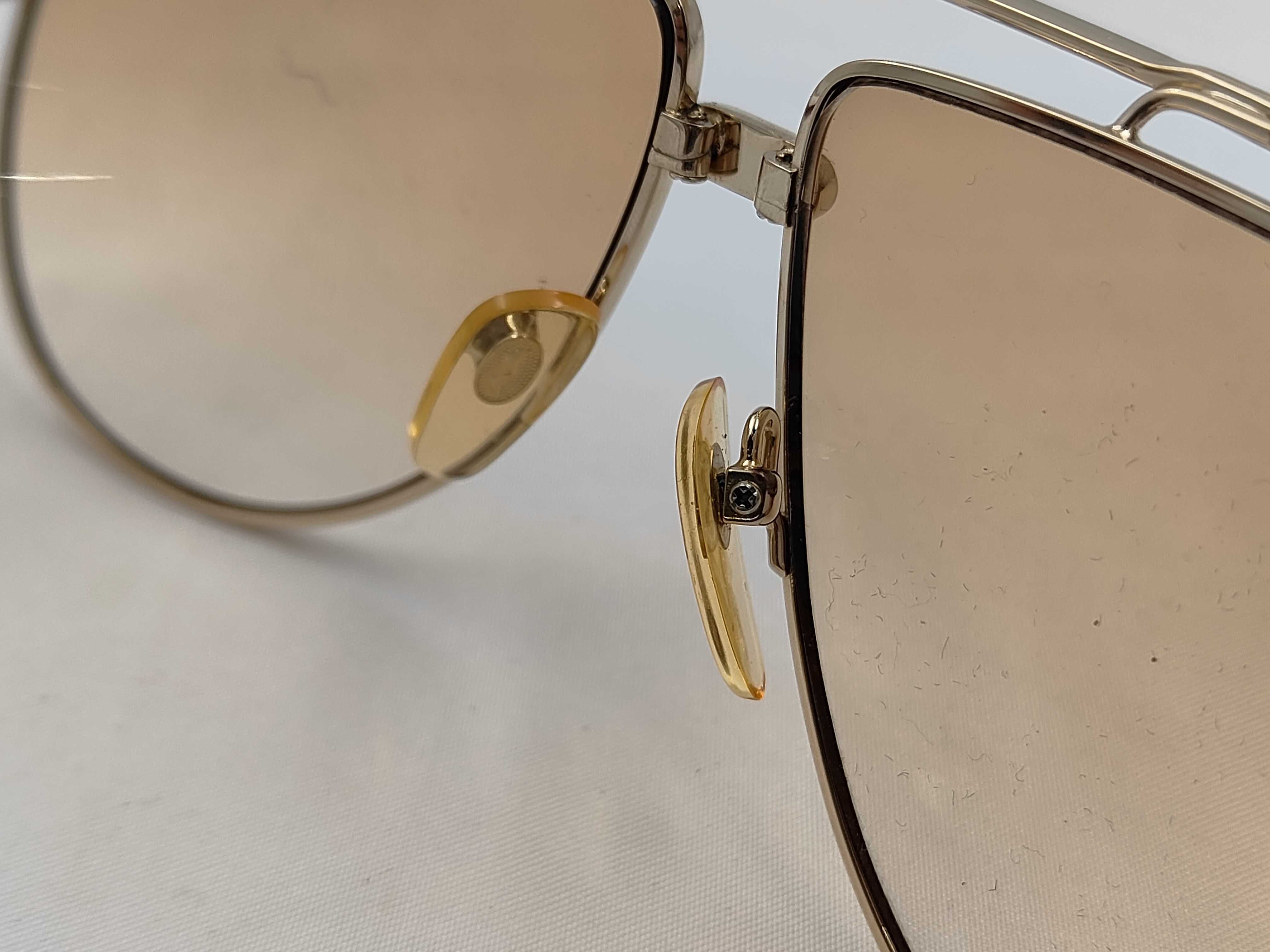 Vintage Yves Saint Laurent Gold Tone Aviator Sunglasses Model 31-121