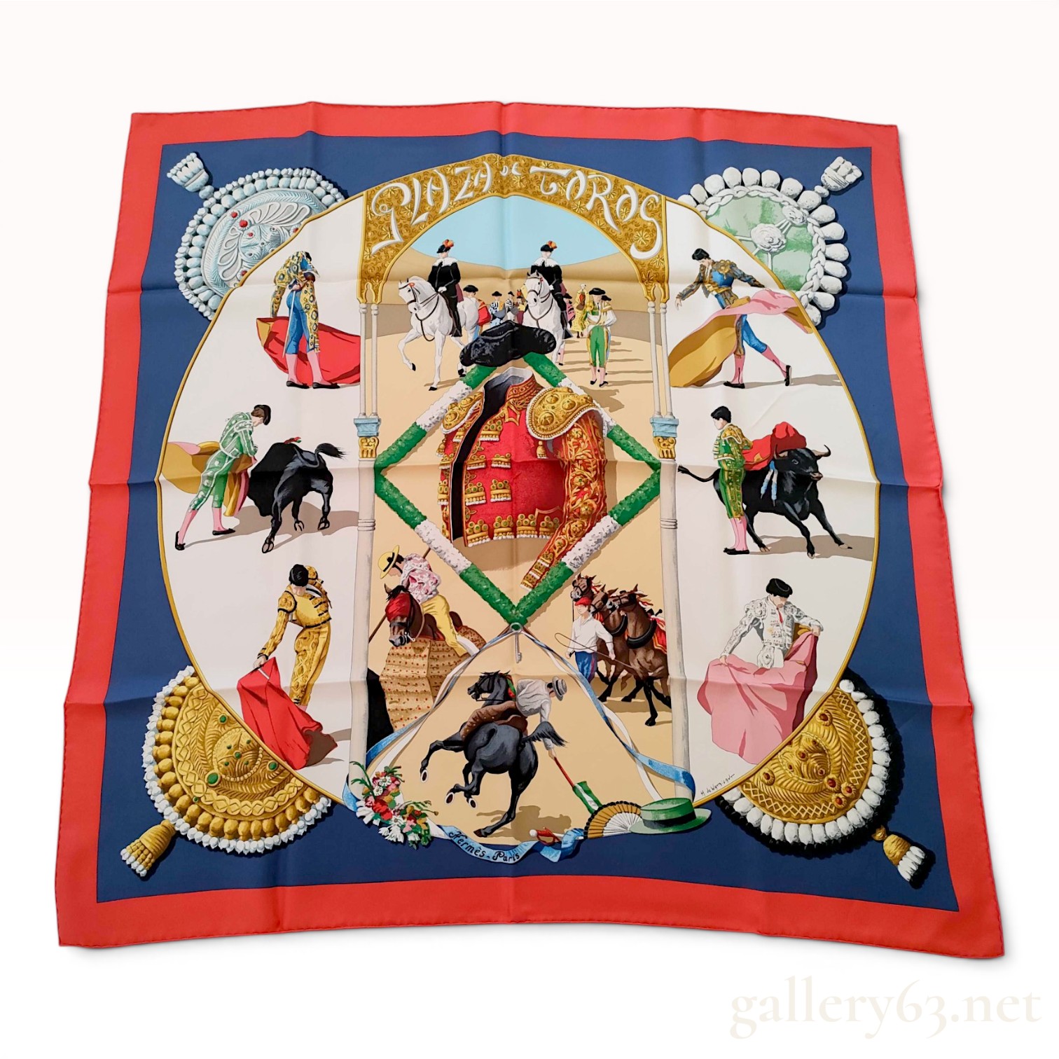 Hermes Plaza de Toros Silk Scarf by Hubert de Watrigant