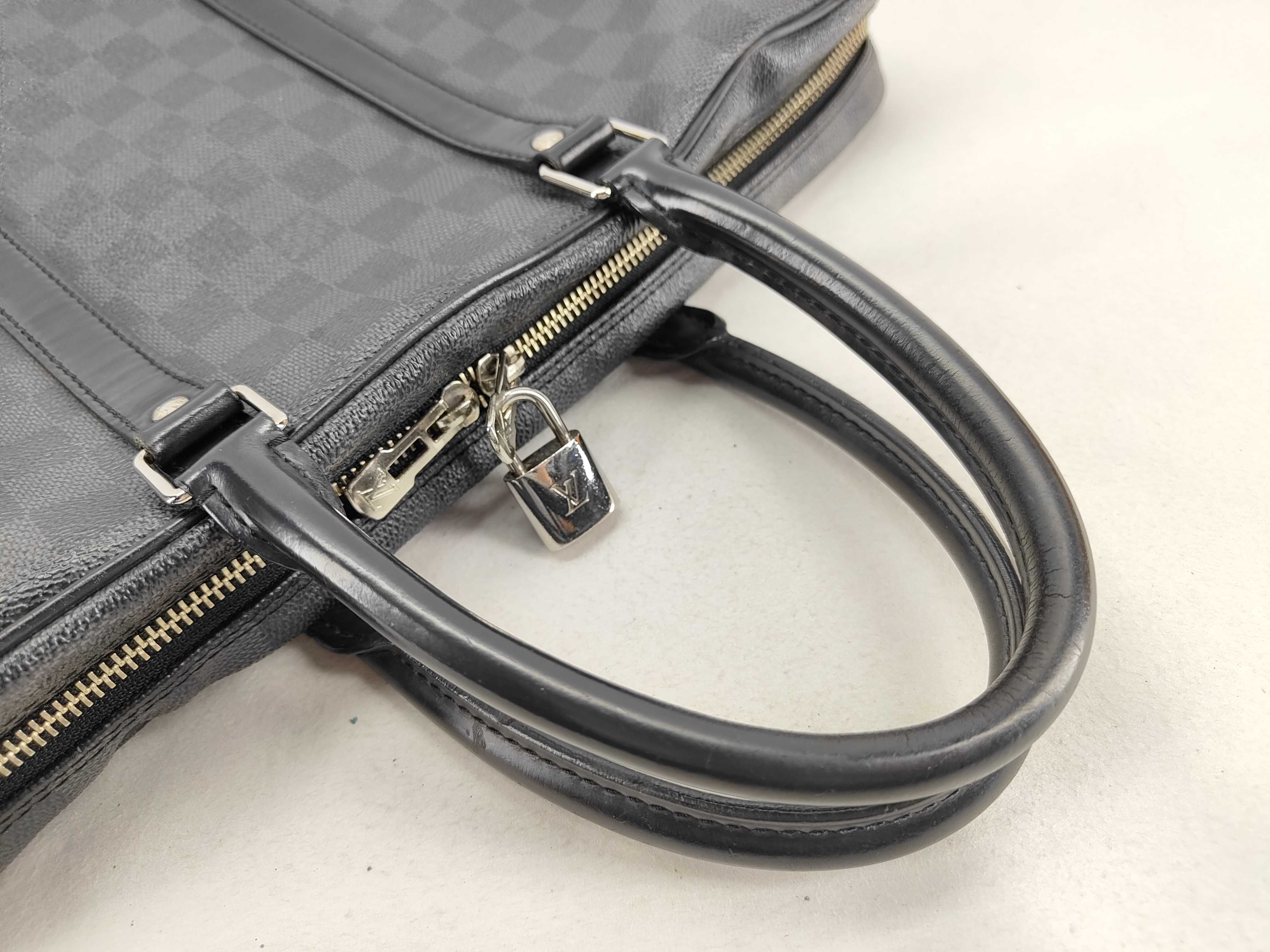 Louis Vuitton Damier Graphite Porte-Documents Voyage Briefcase with Padlock & Key