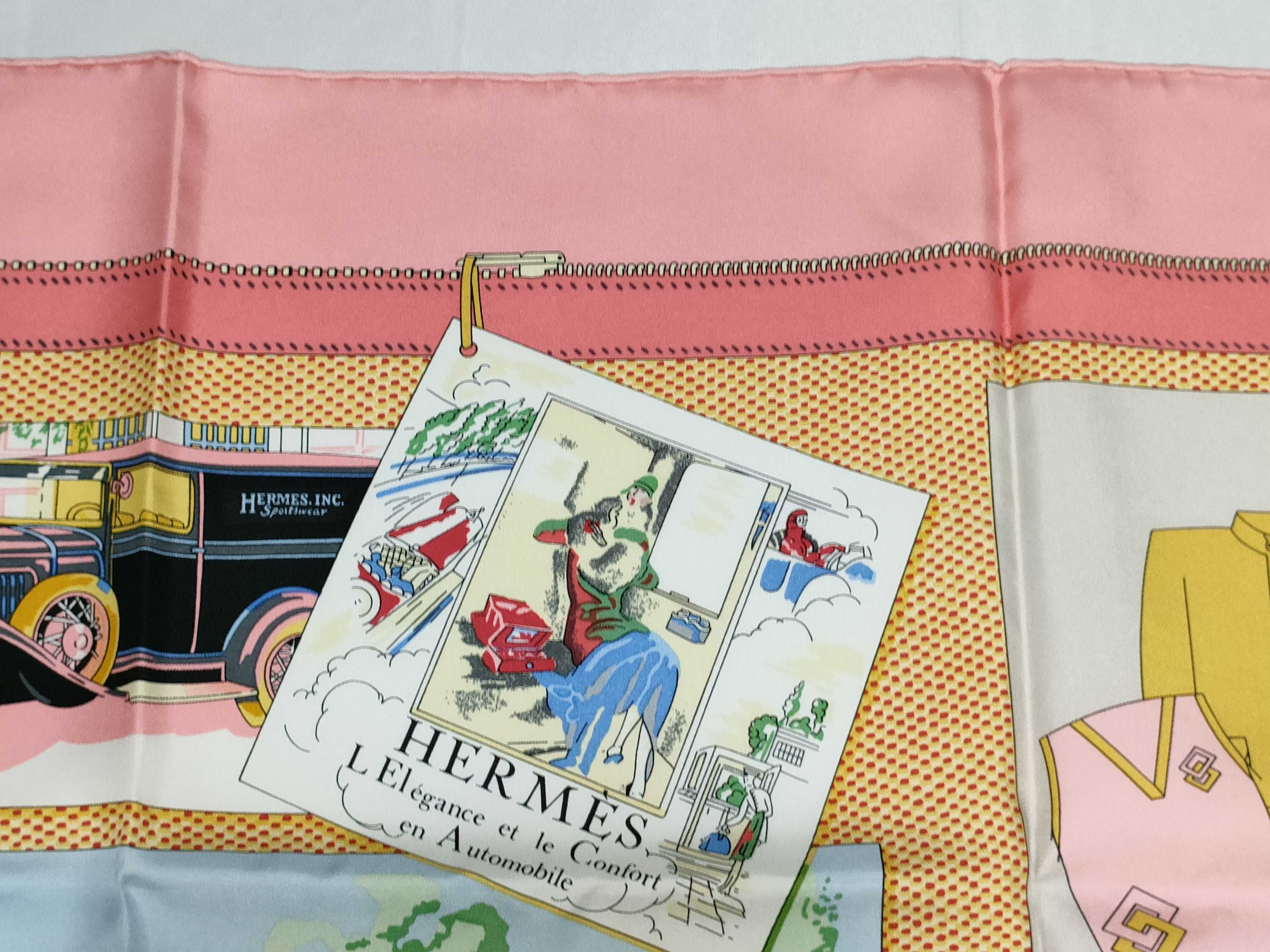 Hermes Silk Carre Scarf L'Elegance et le Confort en Automobile by Caty Latham