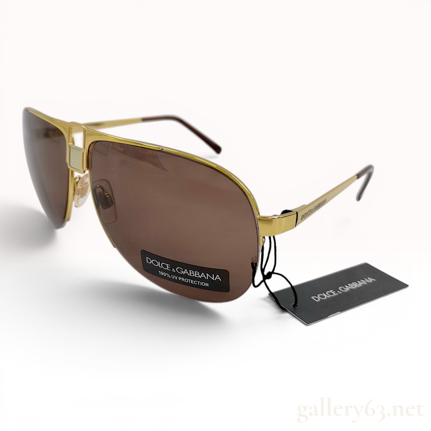 Dolce and Gabbana DG 2021 Gold-Tone Aviator Sunglasses