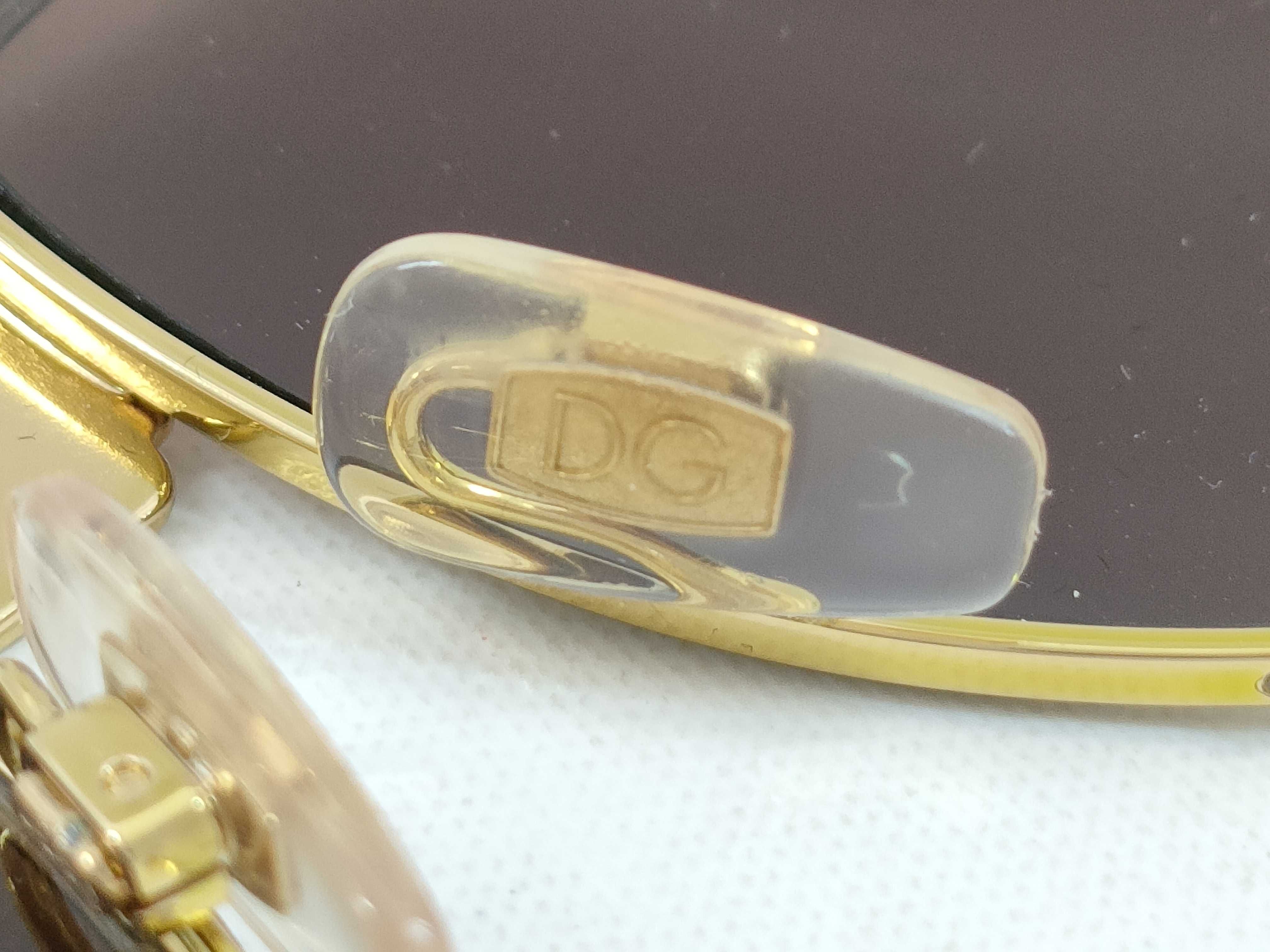 Dolce and Gabbana DG 2021 Gold-Tone Aviator Sunglasses