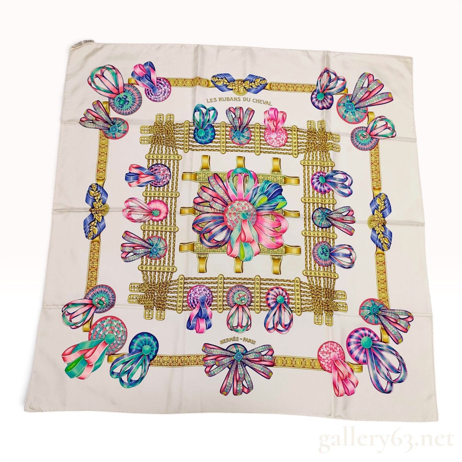 Hermes Les Rubans du Cheval Silk Carre 90 Scarf