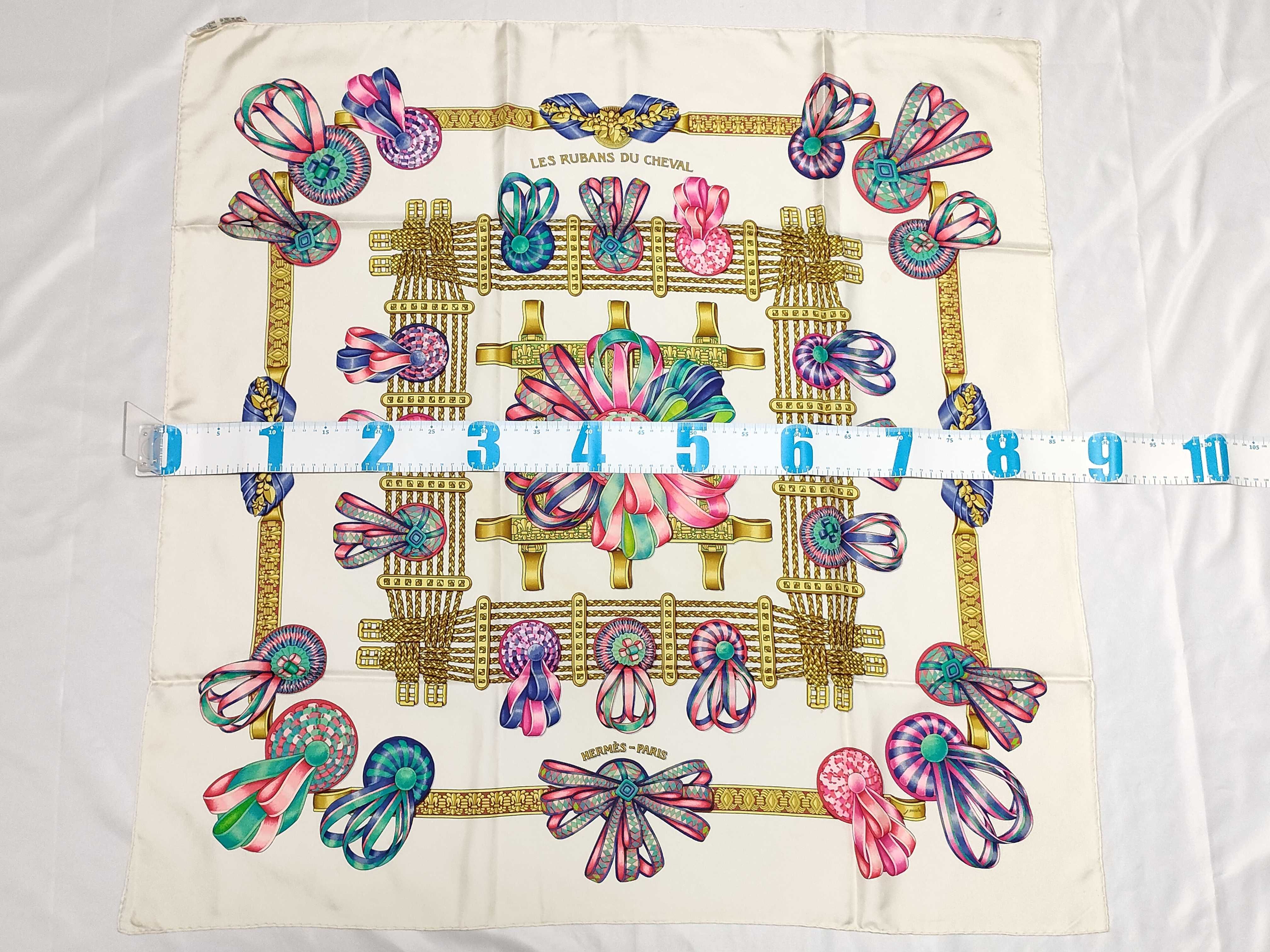 Hermes Les Rubans du Cheval Silk Carre 90 Scarf
