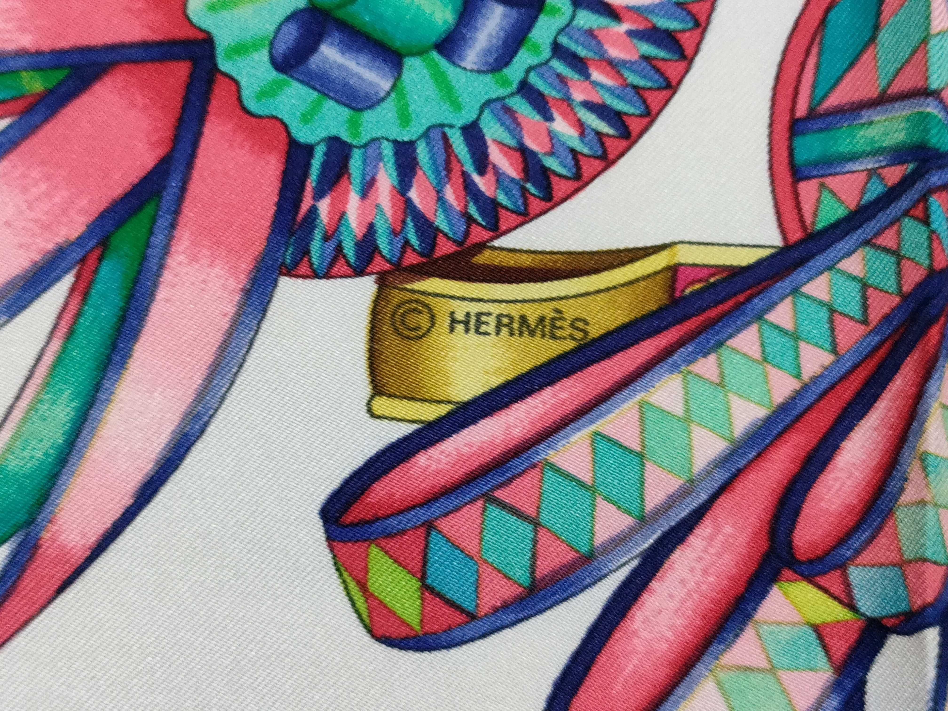 Hermes Les Rubans du Cheval Silk Carre 90 Scarf