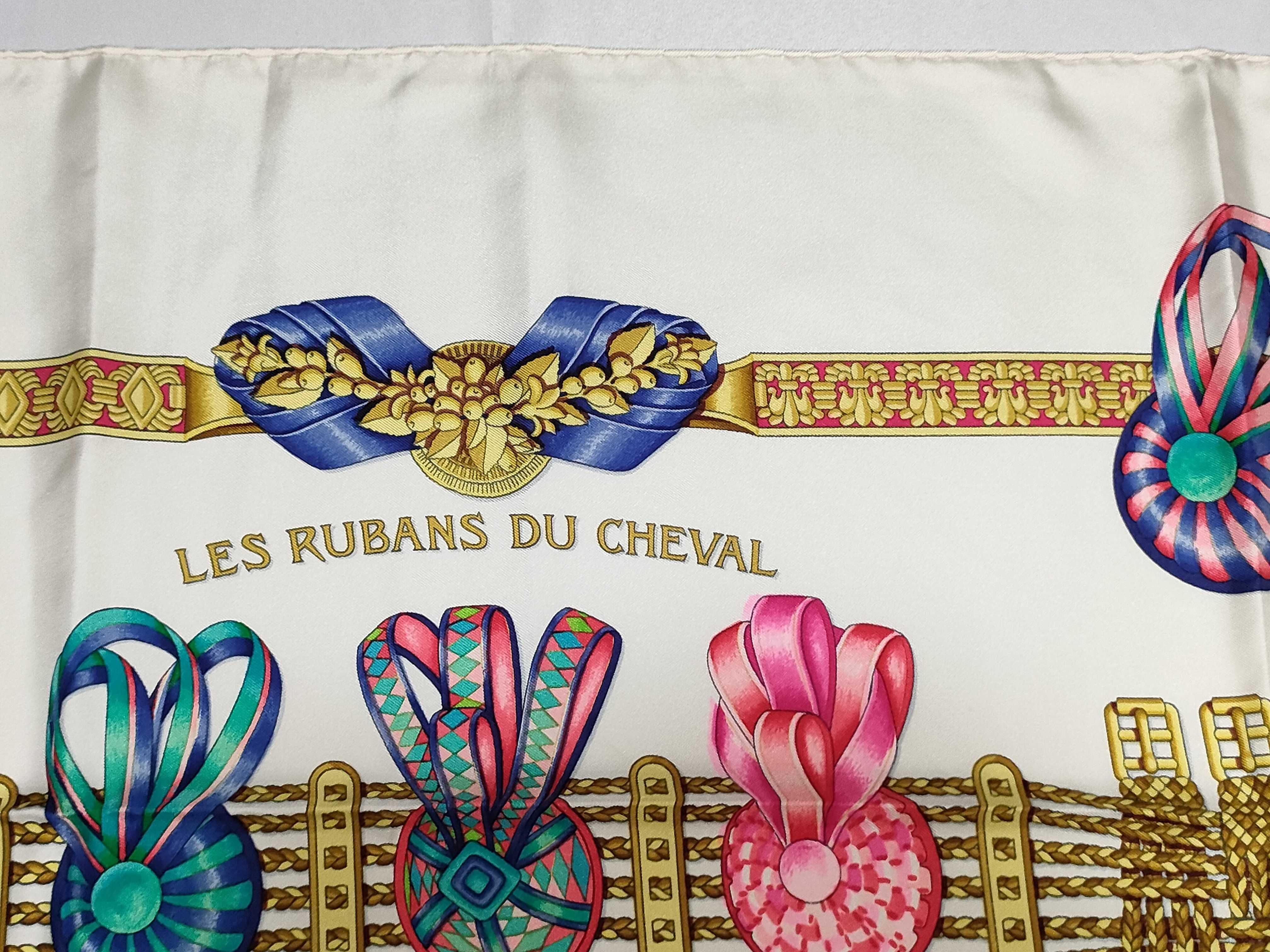 Hermes Les Rubans du Cheval Silk Carre 90 Scarf