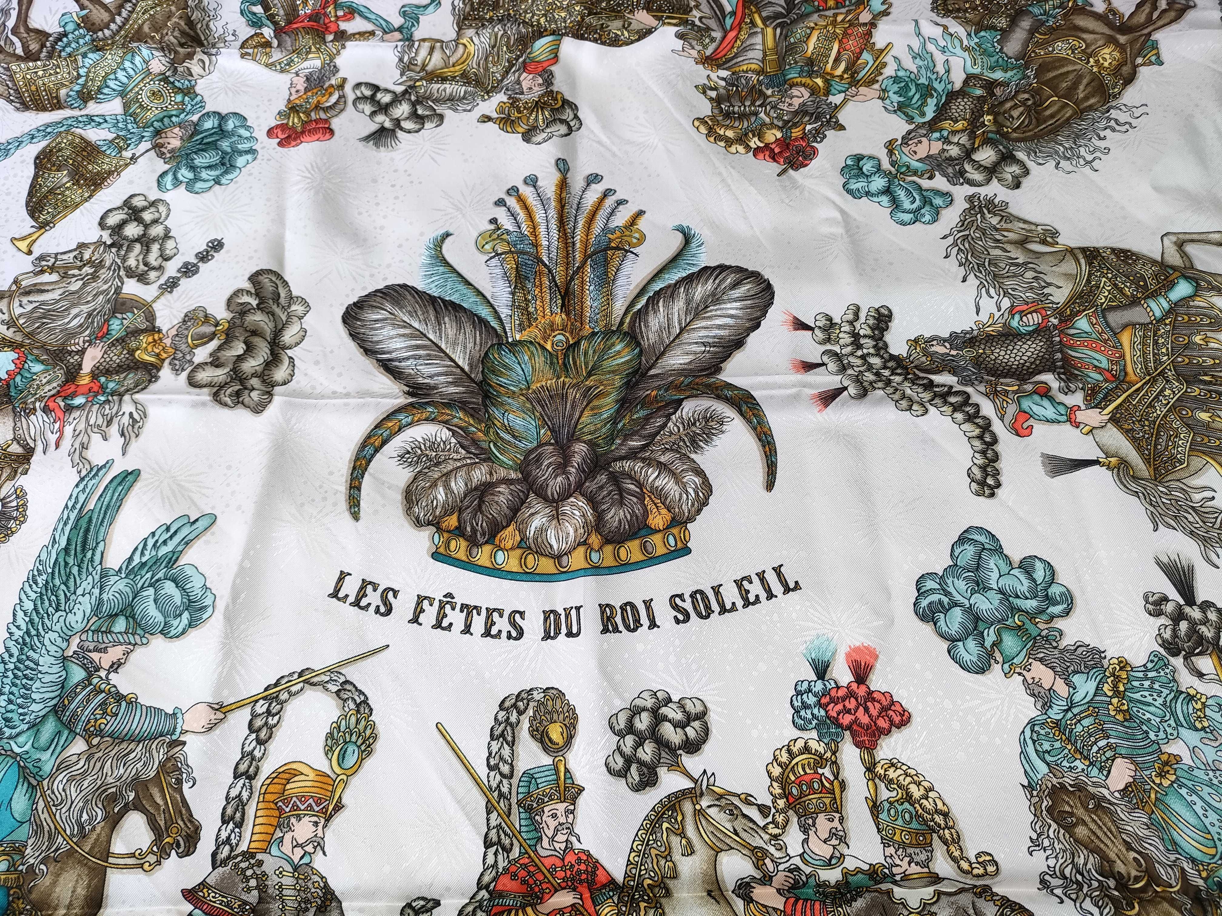 Hermes Les Fetes du Roi Soleil Jacquard Silk Scarf