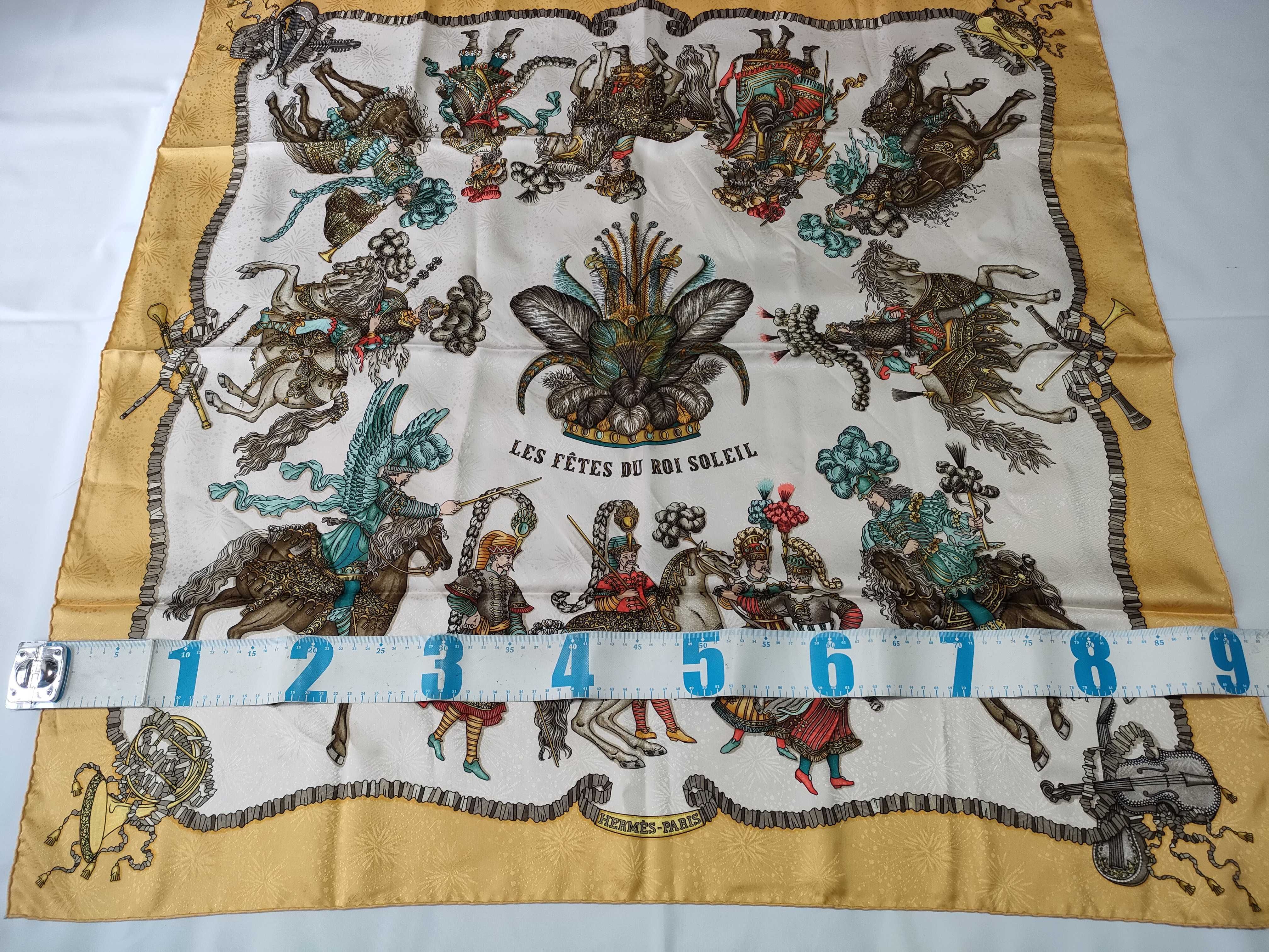 Hermes Les Fetes du Roi Soleil Jacquard Silk Scarf