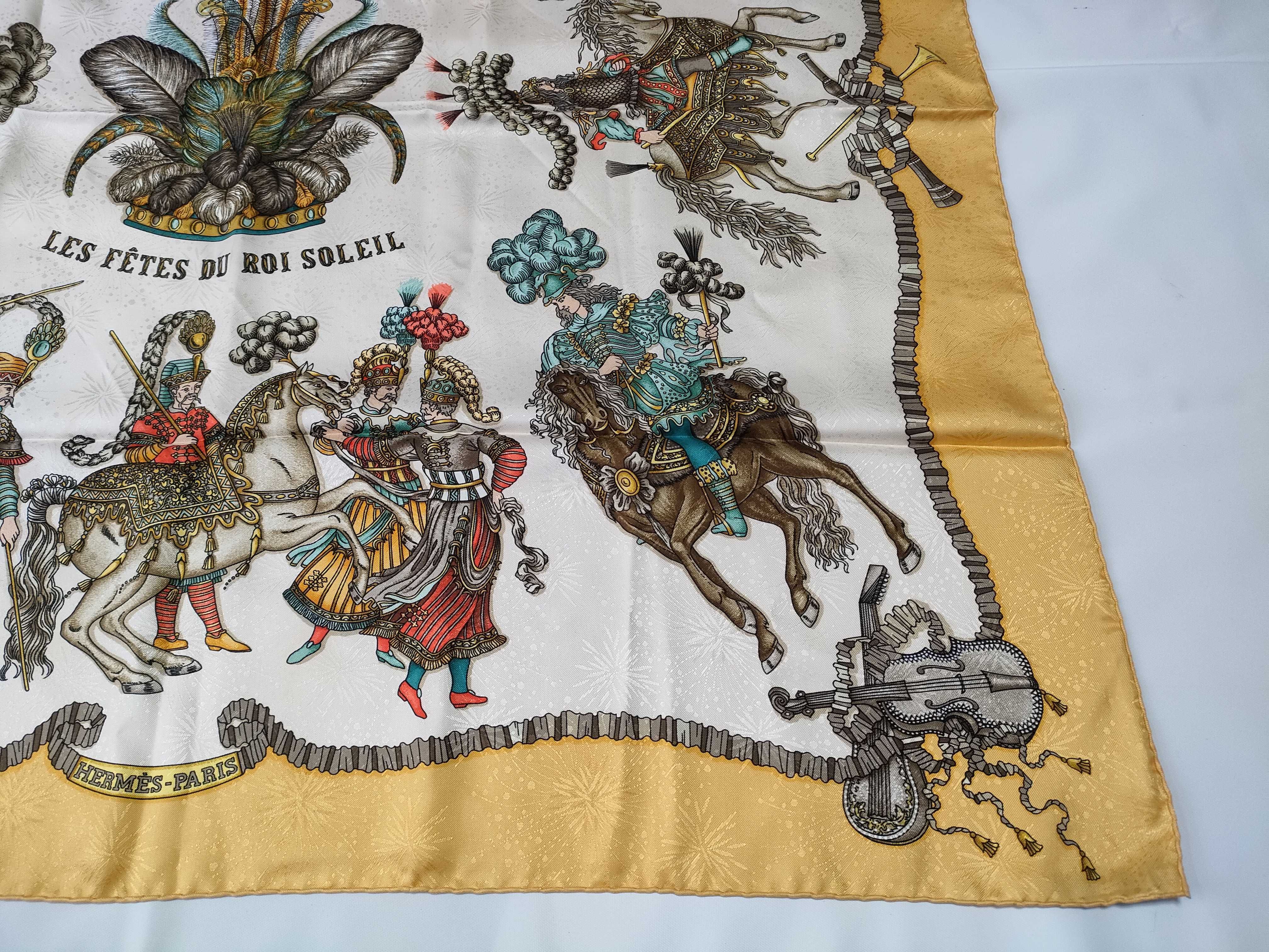 Hermes Les Fetes du Roi Soleil Jacquard Silk Scarf