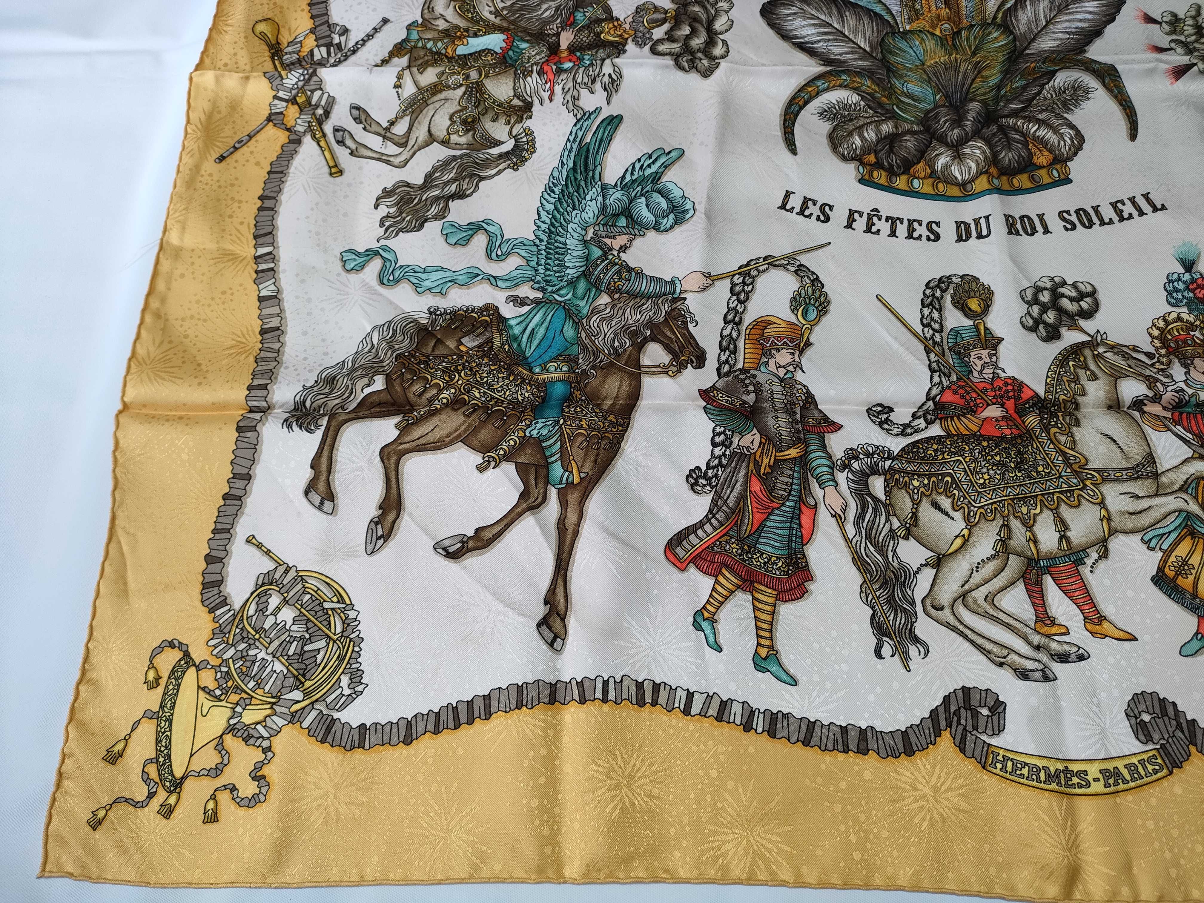 Hermes Les Fetes du Roi Soleil Jacquard Silk Scarf