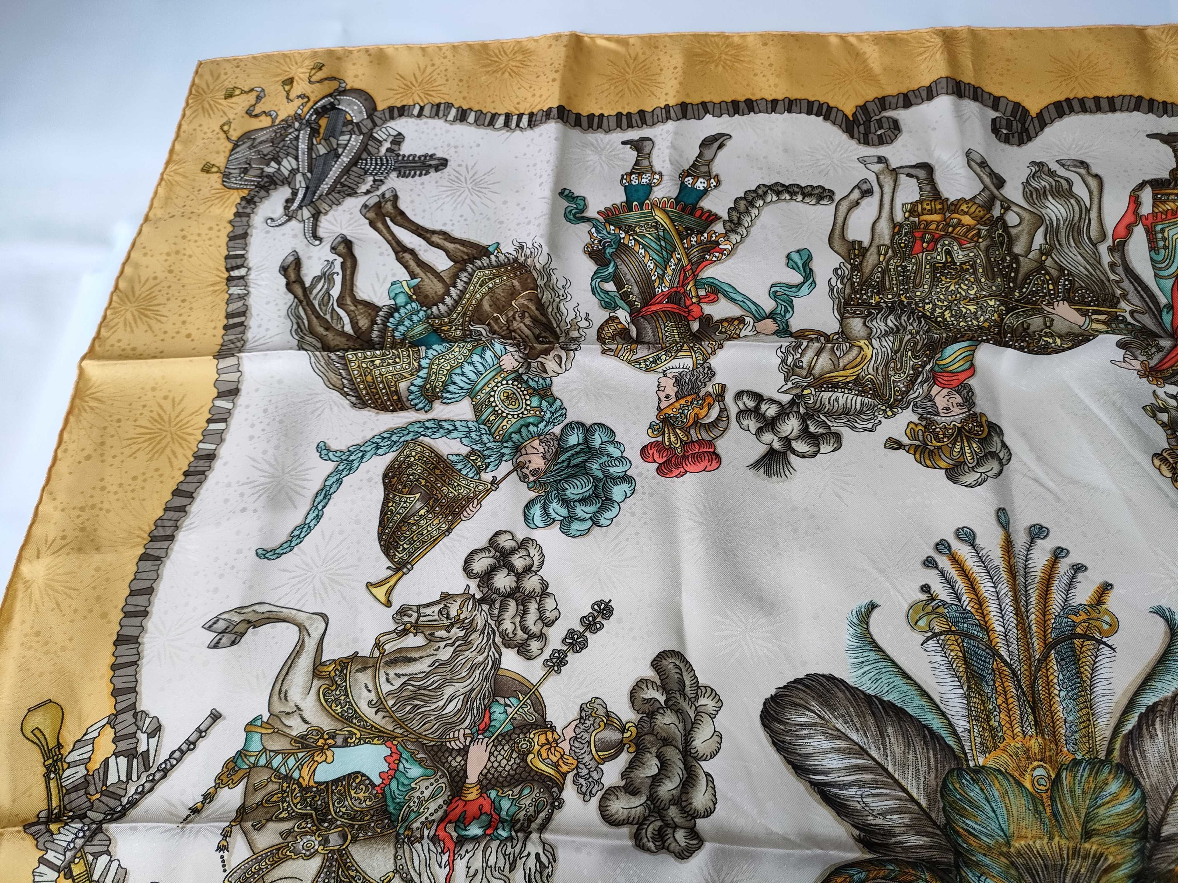 Hermes Les Fetes du Roi Soleil Jacquard Silk Scarf