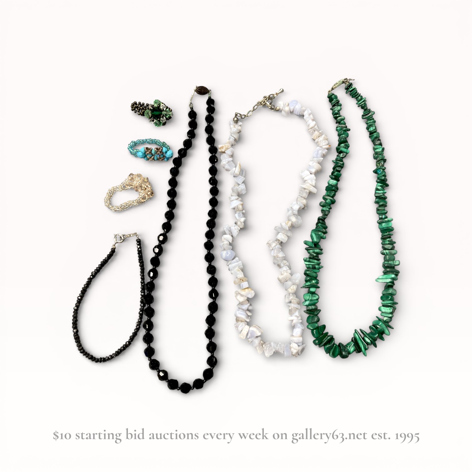 Natural Stone Necklace and Ring Accessory Group